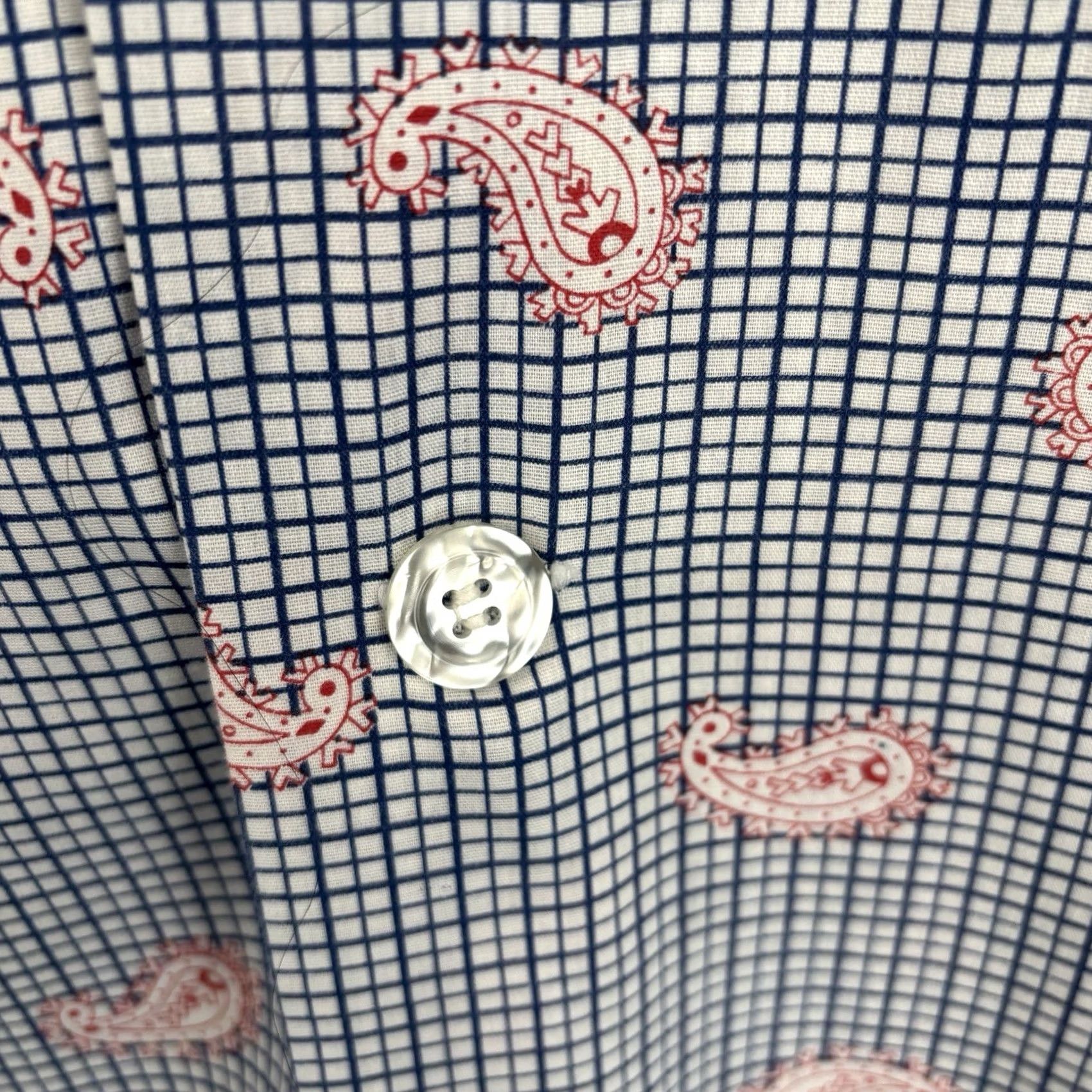 JCPenney VINTAGE Towncraft Pajama Shirt Mens Medium Blue White Paisley 70s Knit Pajama Top Shirt Mens Size US M / EU 48-50 / 2 - 4 Thumbnail