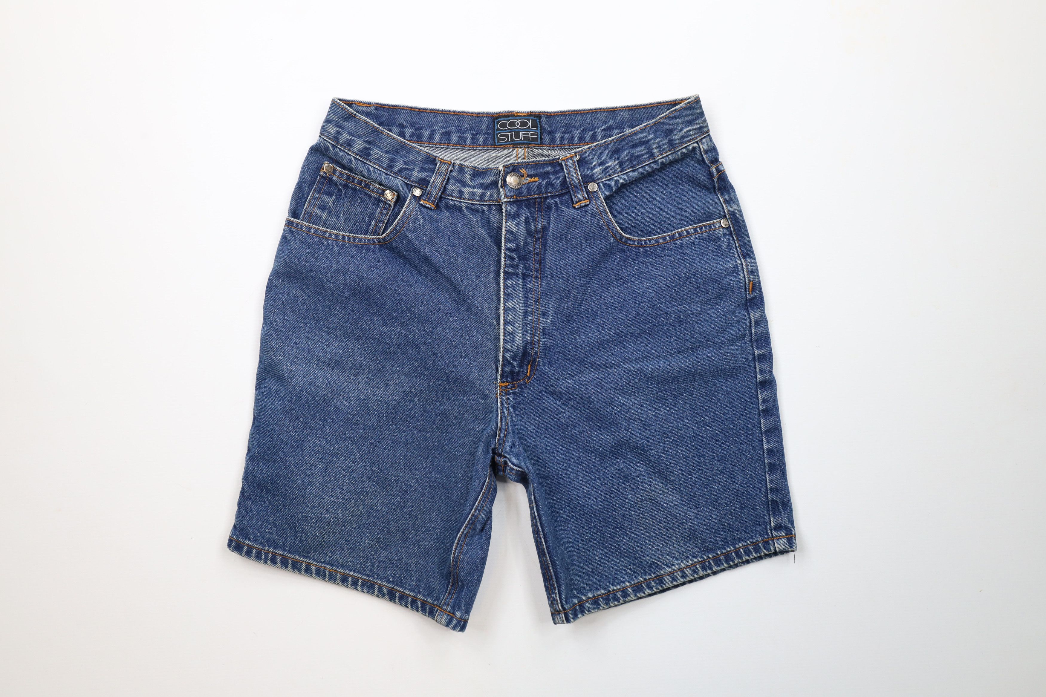 Vintage Vintage 90s Streetwear Knee Denim Jean Shorts Jorts Blue Size US 30 / EU 46 - 1 Thumbnail