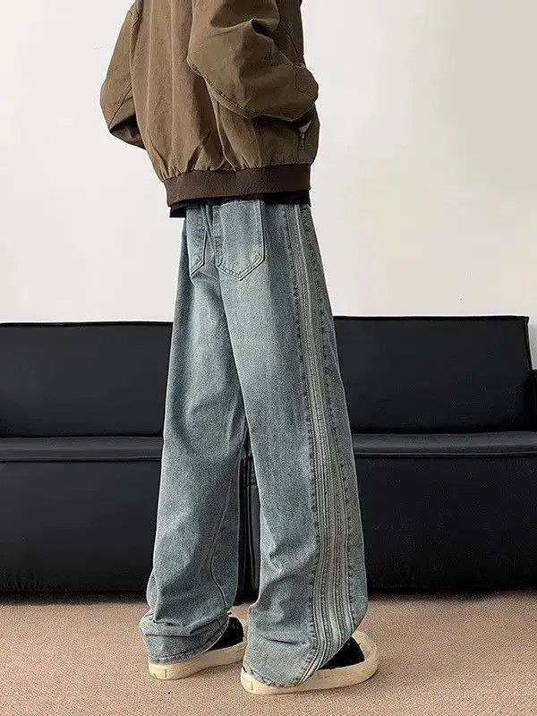 Japanese Brand Retro loose straight leg casual jeans Size US 32 / EU 48 - 5 Thumbnail