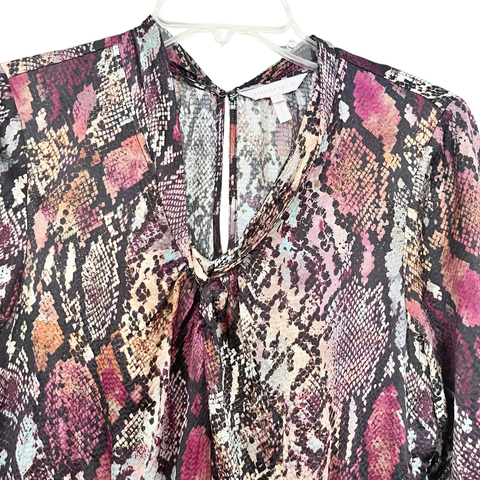 Rebecca Taylor Rebecca Taylor Met Pink Python Snakeskin Silk Mini Dress Size S / US 4 / IT 40 - 3 Thumbnail