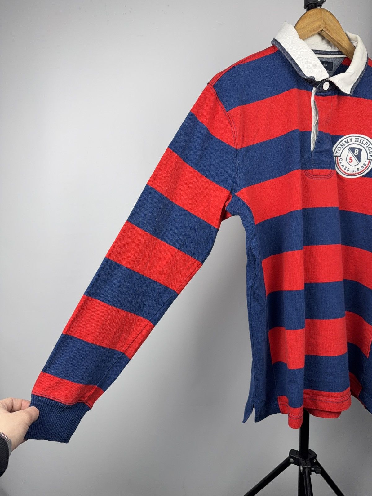 Tommy Hilfiger 00s Tommy Hilfiger Vintage Rugby Striped Long Sleeve Polo Size US L / EU 52-54 / 3 - 7 Thumbnail
