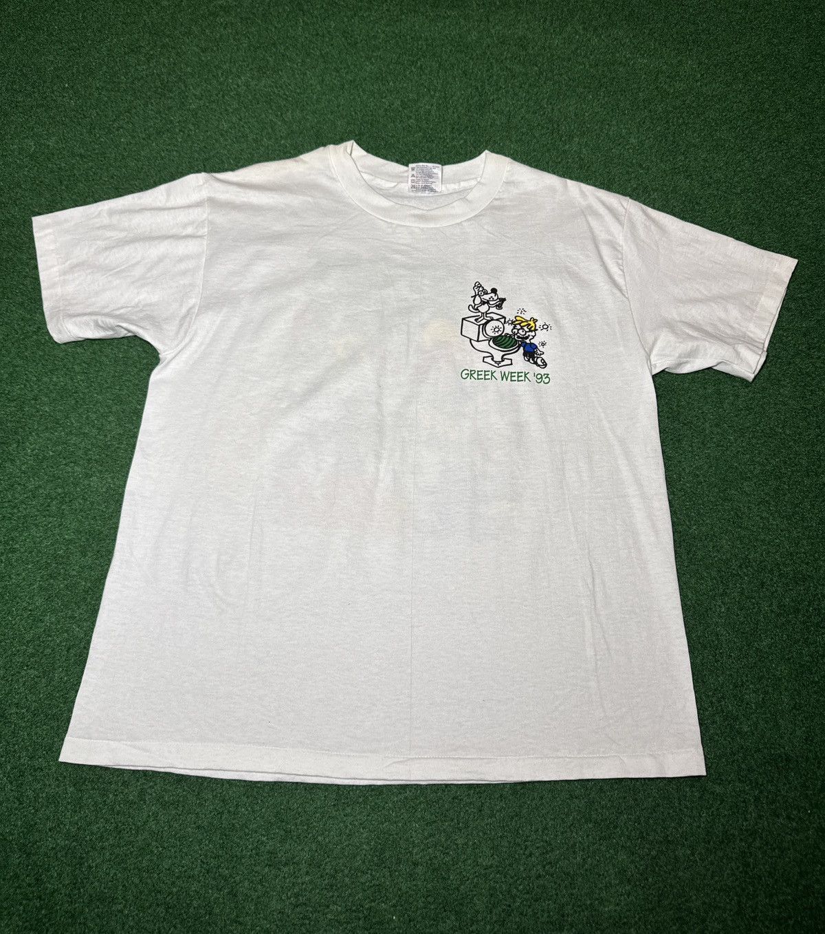 Vintage Get Looney Cartoon Spoof Drinking Greek Week 90s T Shirt Size US L / EU 52-54 / 3 - 3 Thumbnail