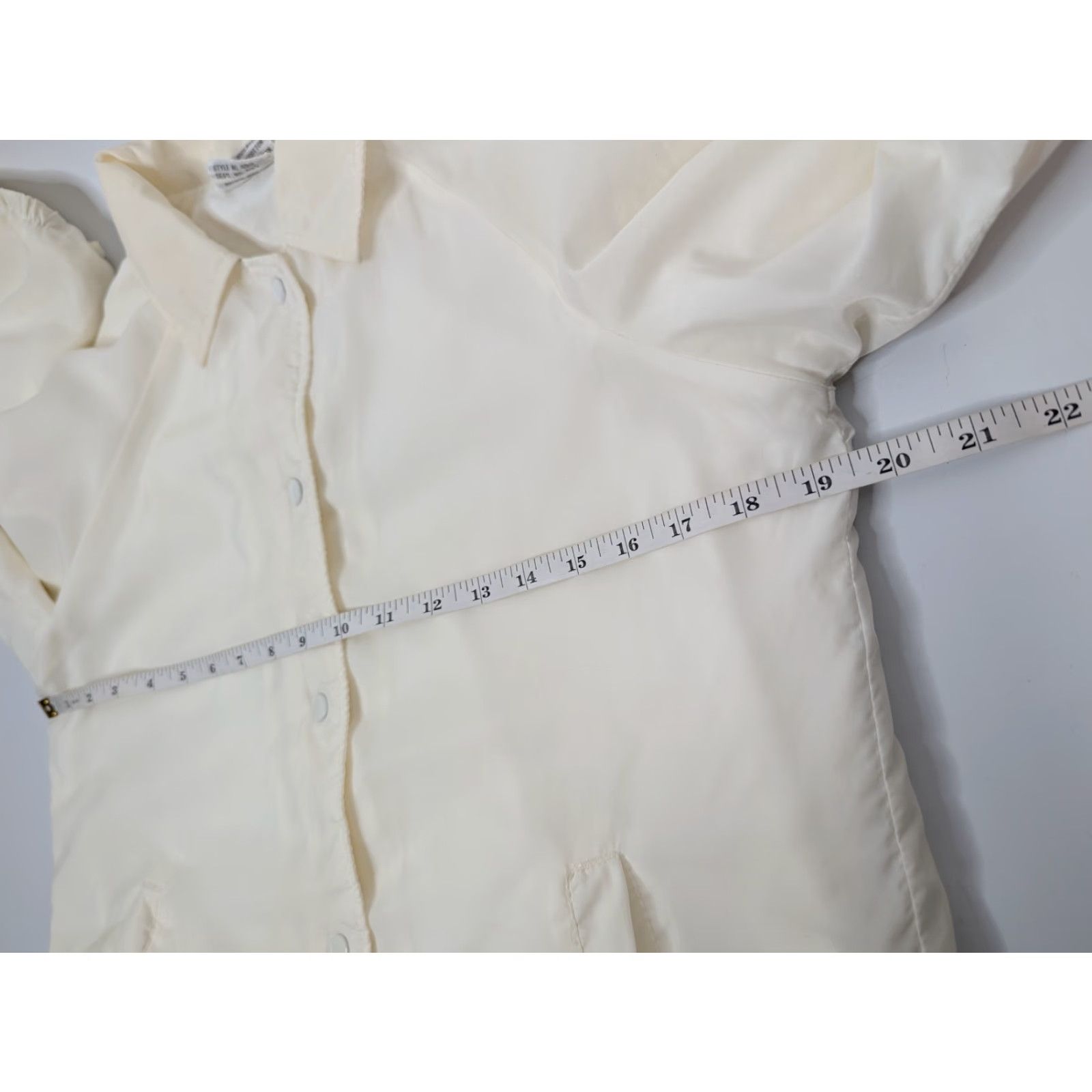 Sears VINTAGE Sears Windbreaker Lightweight Fleece Nylon Snap Jacket Small White Men - 80s Style Size US L / EU 52-54 / 3 - 7 Thumbnail