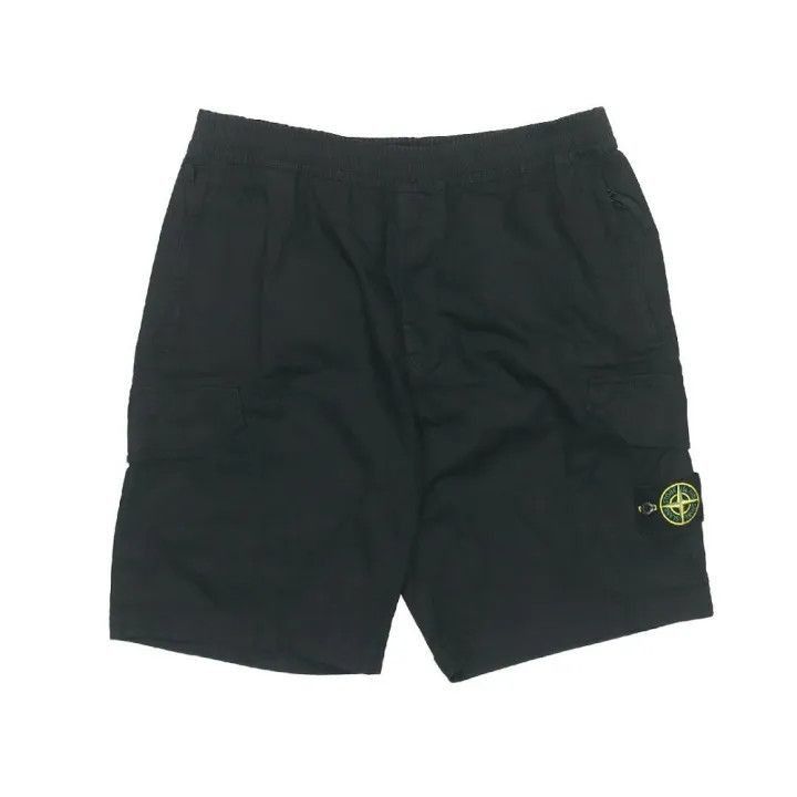 Stone Island Black Cargo Shorts for Men -2506