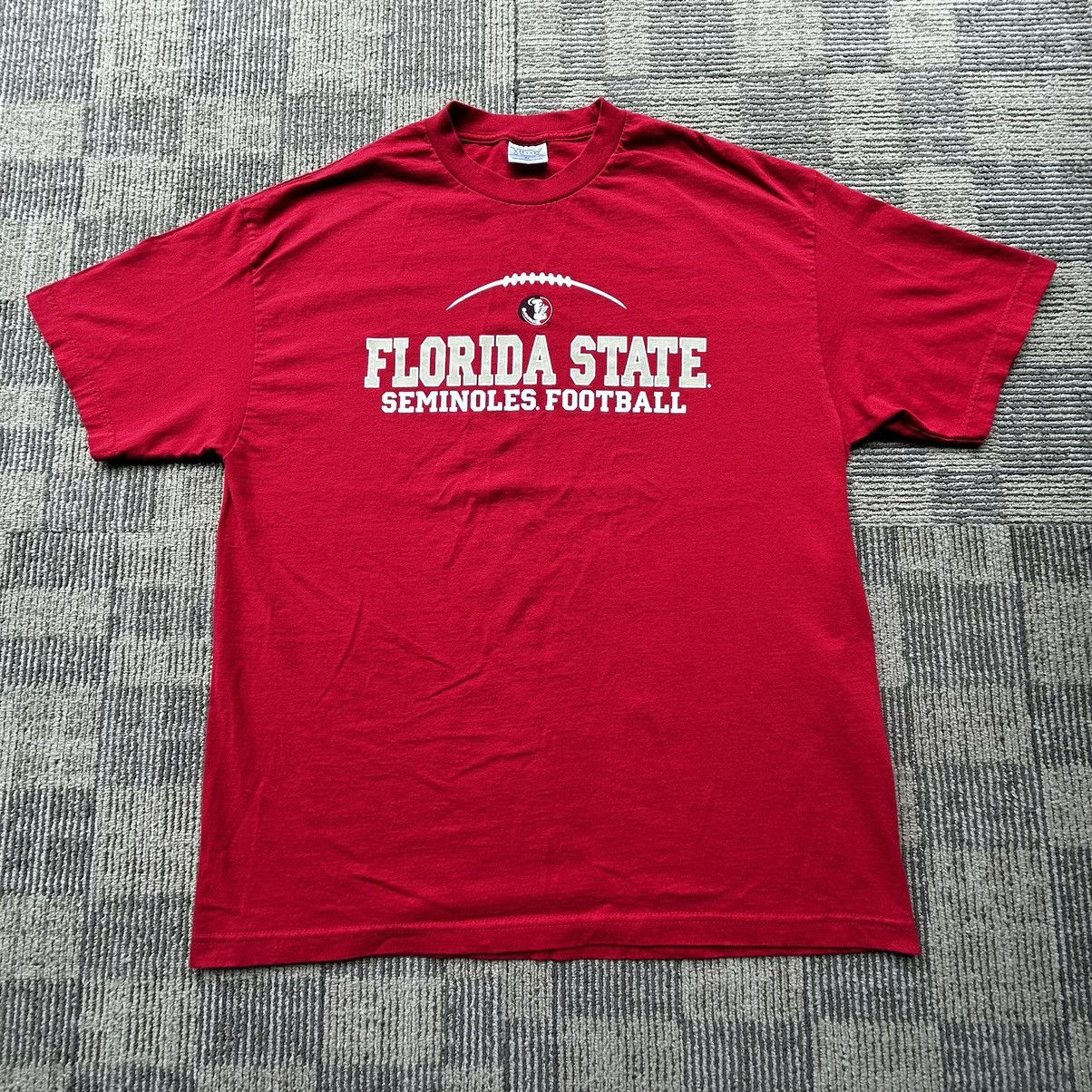 Vintage VTG Florida State Seminoles Football Red Spell-Out T-shirt Size US XL / EU 56 / 4 - 1 Thumbnail