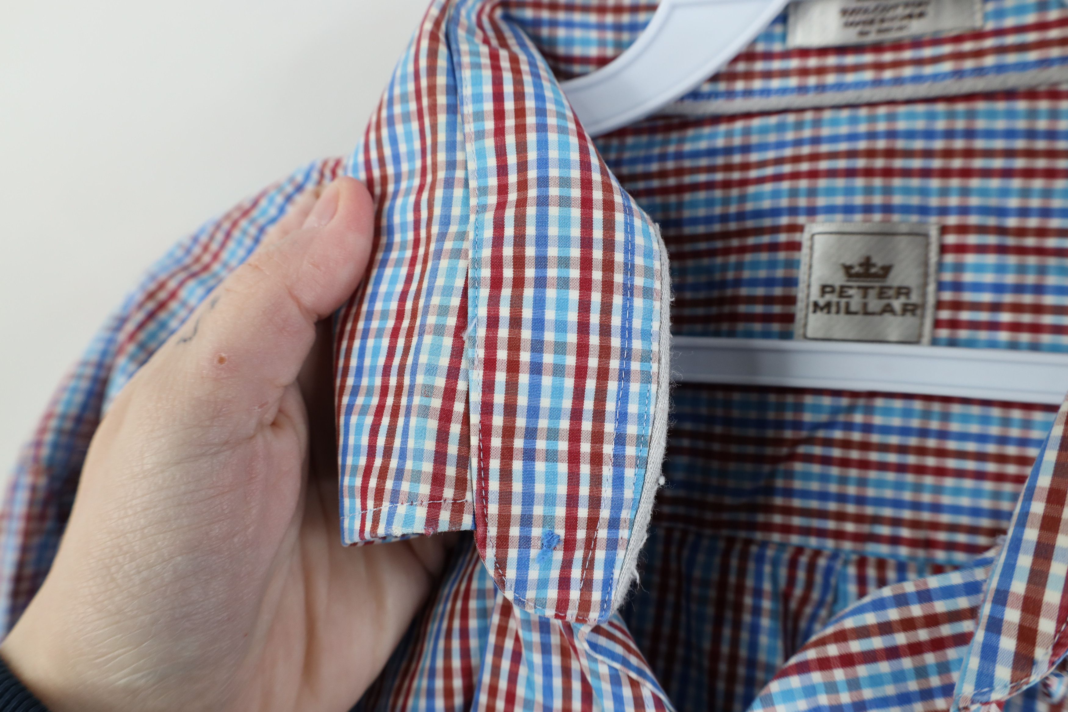 Peter Millar Peter Millar Collared Button Down Shirt Plaid Cotton Size US L / EU 52-54 / 3 - 5 Thumbnail