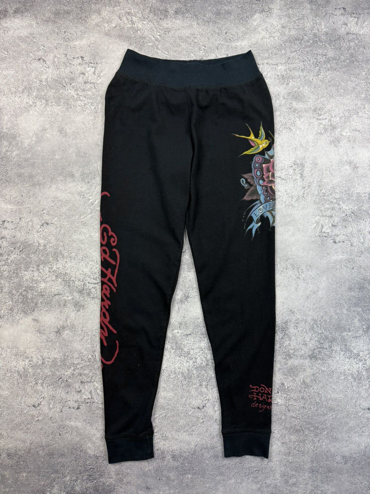 Ed Hardy Ed Hardy by Christian Audigier Black Leggings Y2K Steetwear Size 26" / US 2 / IT 38 - 1 Thumbnail