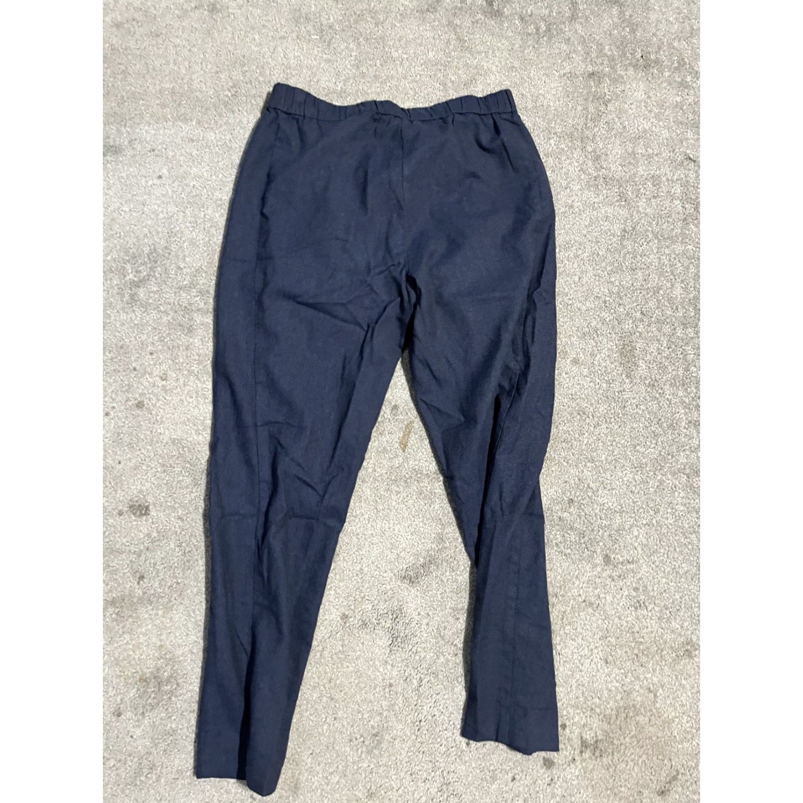 Theory Theory Wool Pants Navy M | Theory Womens Pants Elastic Waist Straight Leg 100% Wool Regular Inseam 26 Blue(Size M) Size 32" / US 10 / IT 46 - 3 Thumbnail