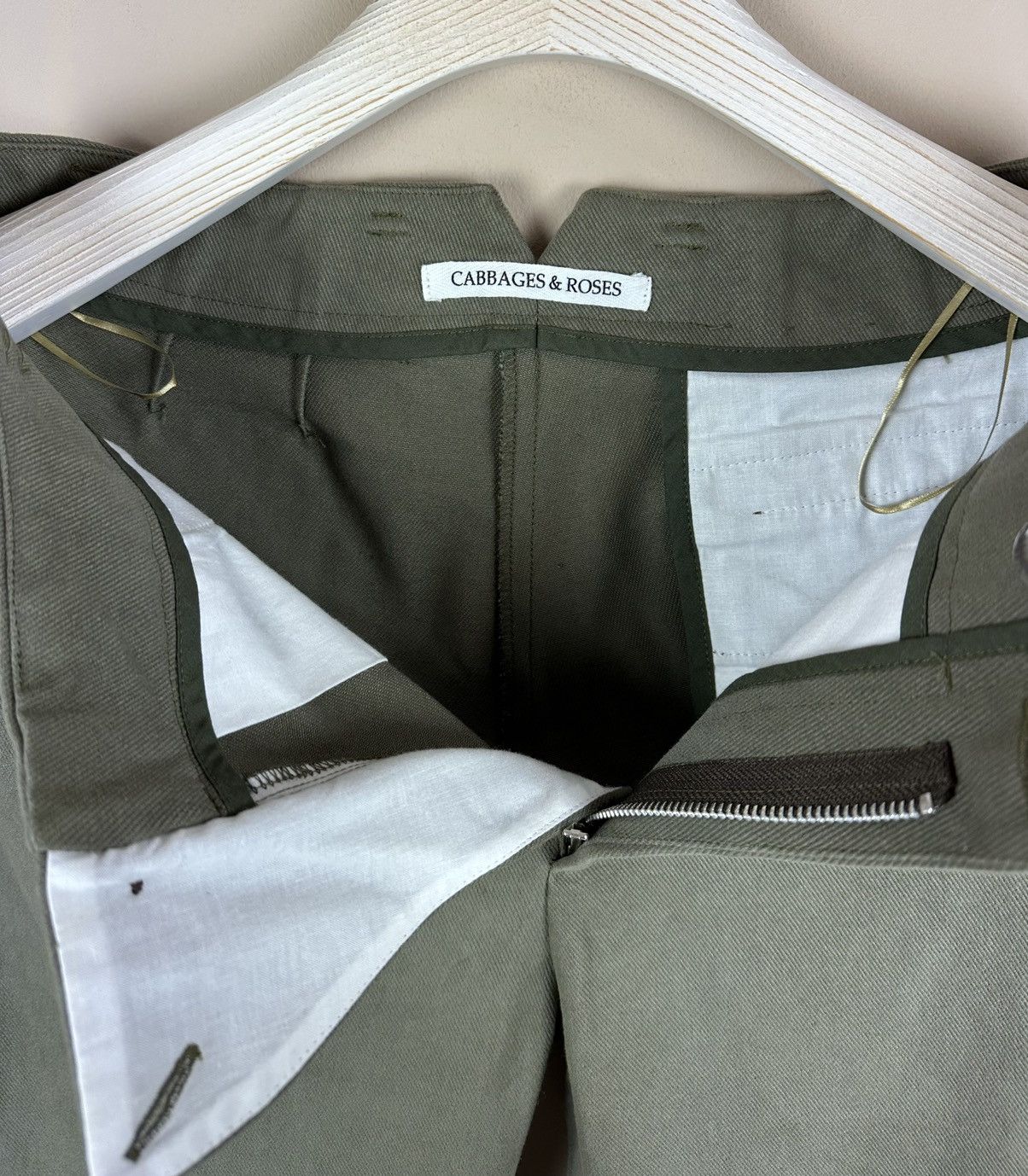 Margaret Howell CABBAGES & ROSES Jodhepurse Equestrian khaki pants trousers Size 27" / US 4 / IT 40 - 11 Thumbnail