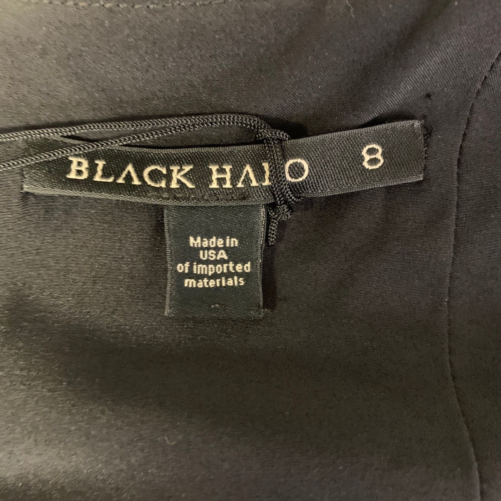 Black Halo BLACK HALO Size 8 Black Geometric Skirt Cocktail Dress Size M / US 6-8 / IT 42-44 - 6 Thumbnail
