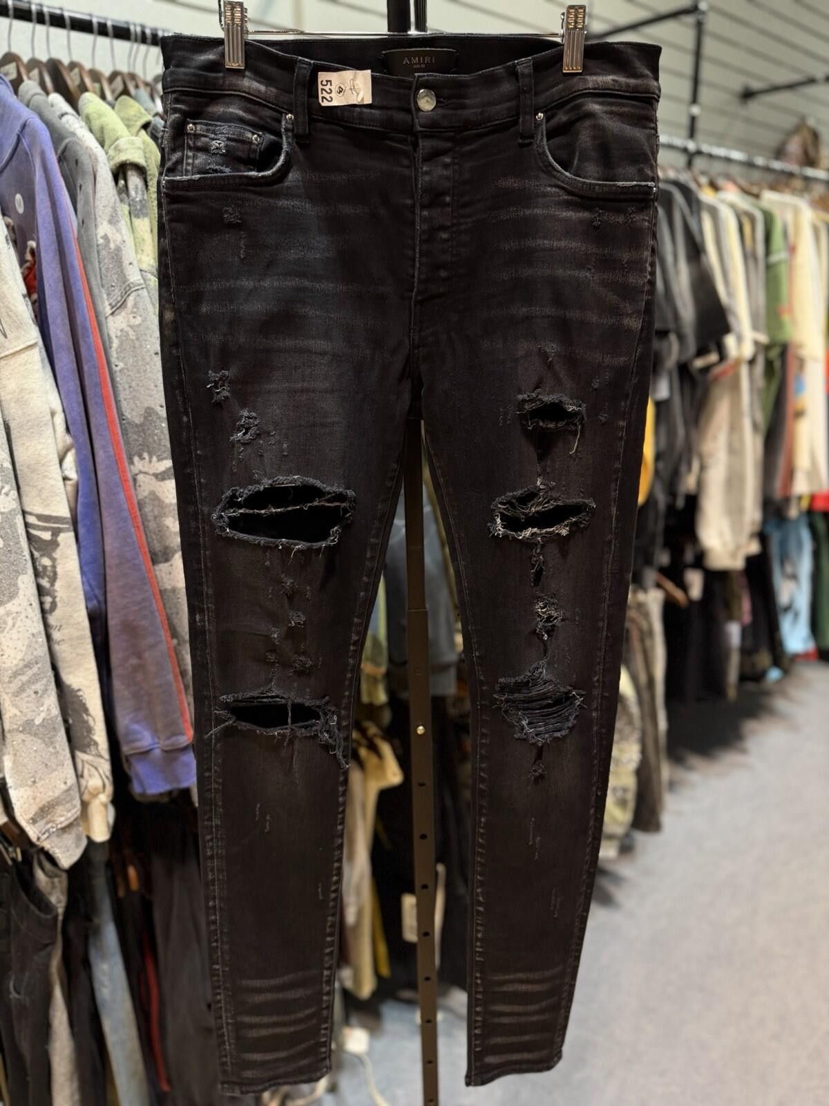 Amiri Size 33 - Amiri Black Jeans Rips Style Jeans 100% Authentic Size US 33 - 2 Thumbnail