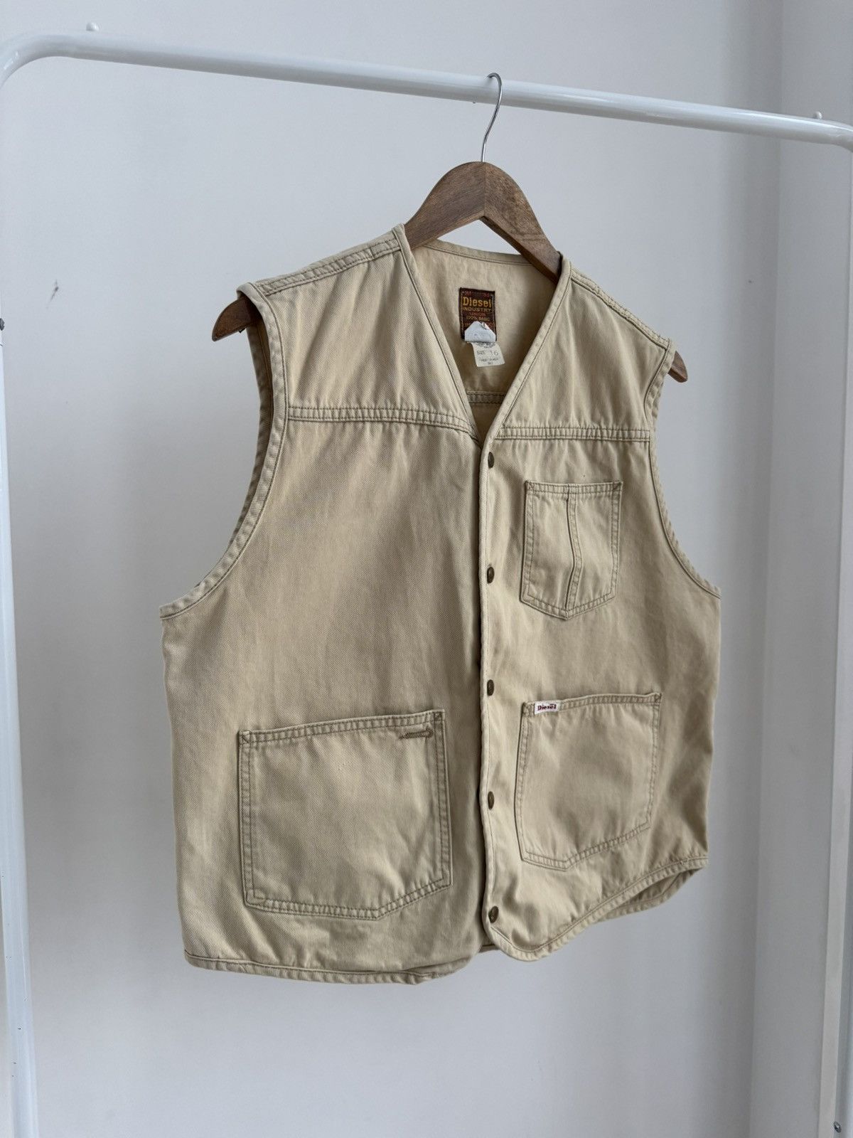 Diesel Vintage Diesel 90s Workwear Vest Utility Canvas Button-Up Size US M / EU 48-50 / 2 - 6 Thumbnail