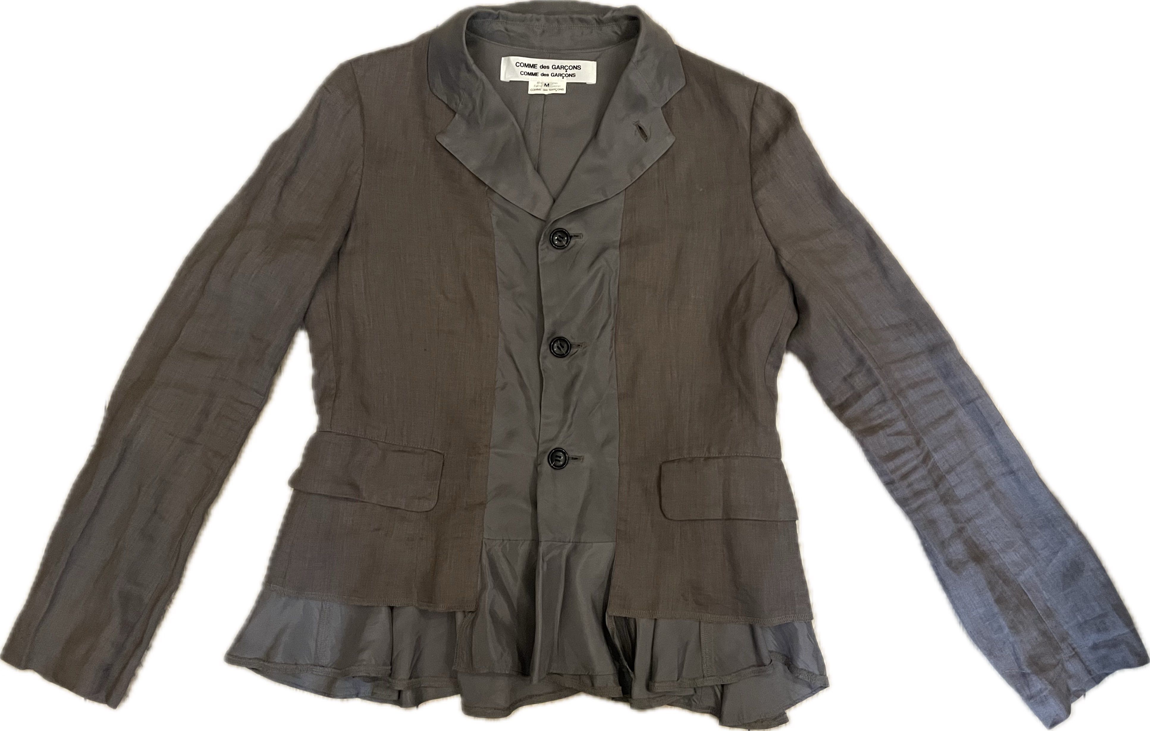 image of Comme Des Garcons Two-Layerd Jacket in Grey, Women's (Size Medium)
