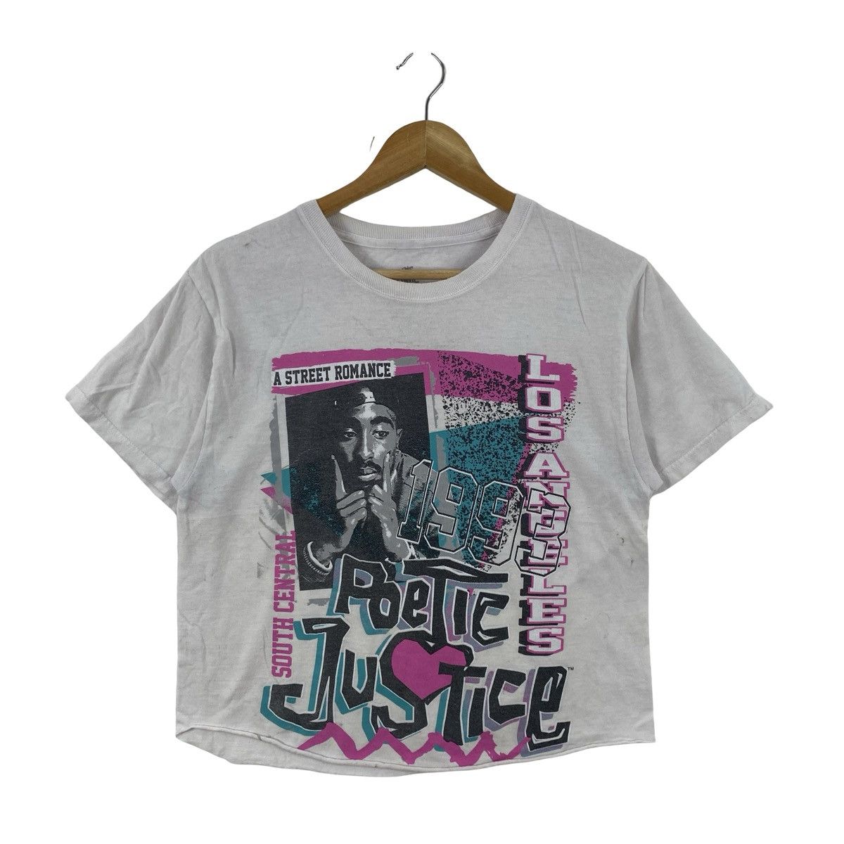 Vintage Vintage POETIC JUSTICE TUPAC 1993 Graphic Crop T-Shirt Size S / US 4 / IT 40 - 3 Thumbnail