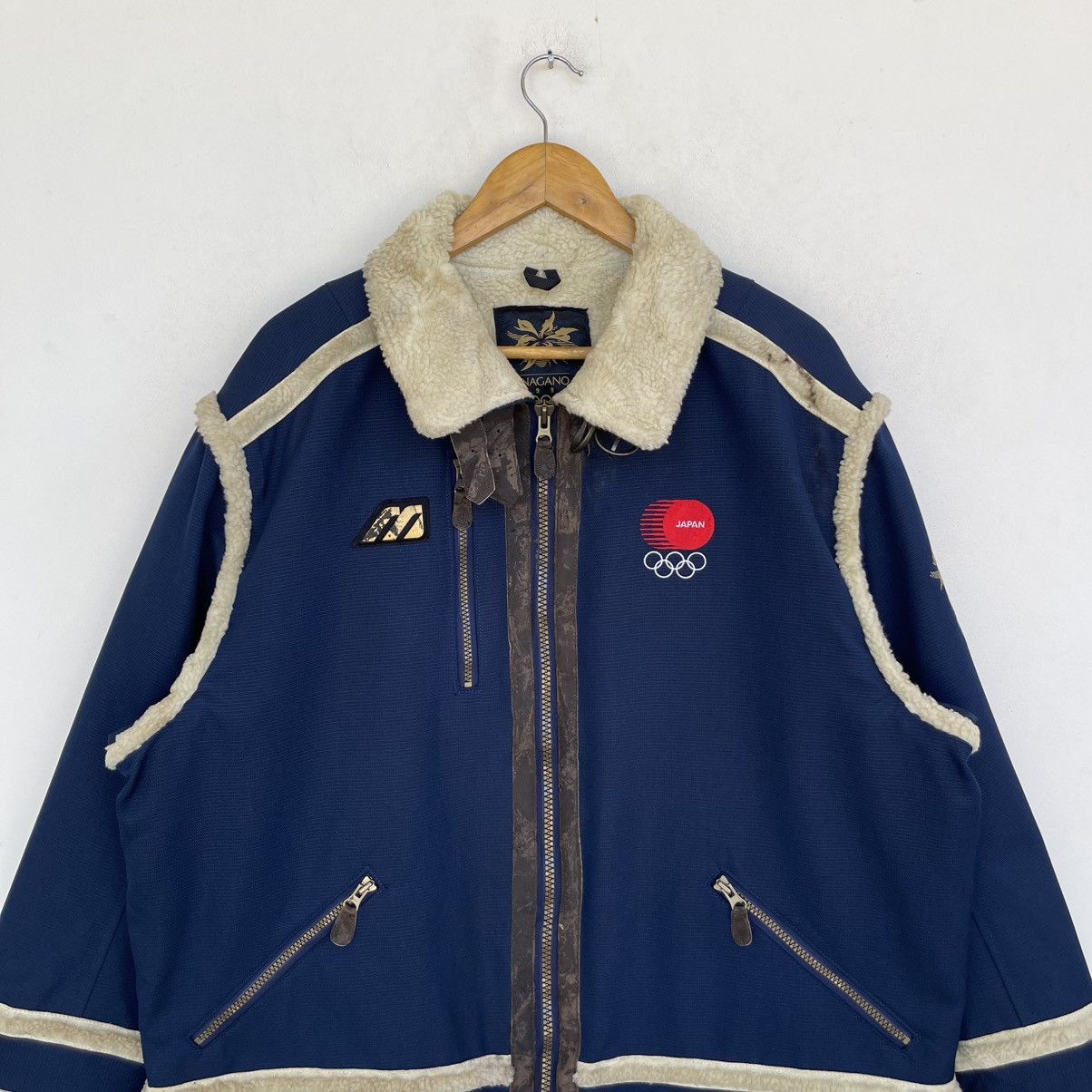 Mizuno ARCHIVE Mizuno Nagano 1998 Olympics Sherpa Bomber Jacket Size US L / EU 52-54 / 3 - 3 Thumbnail