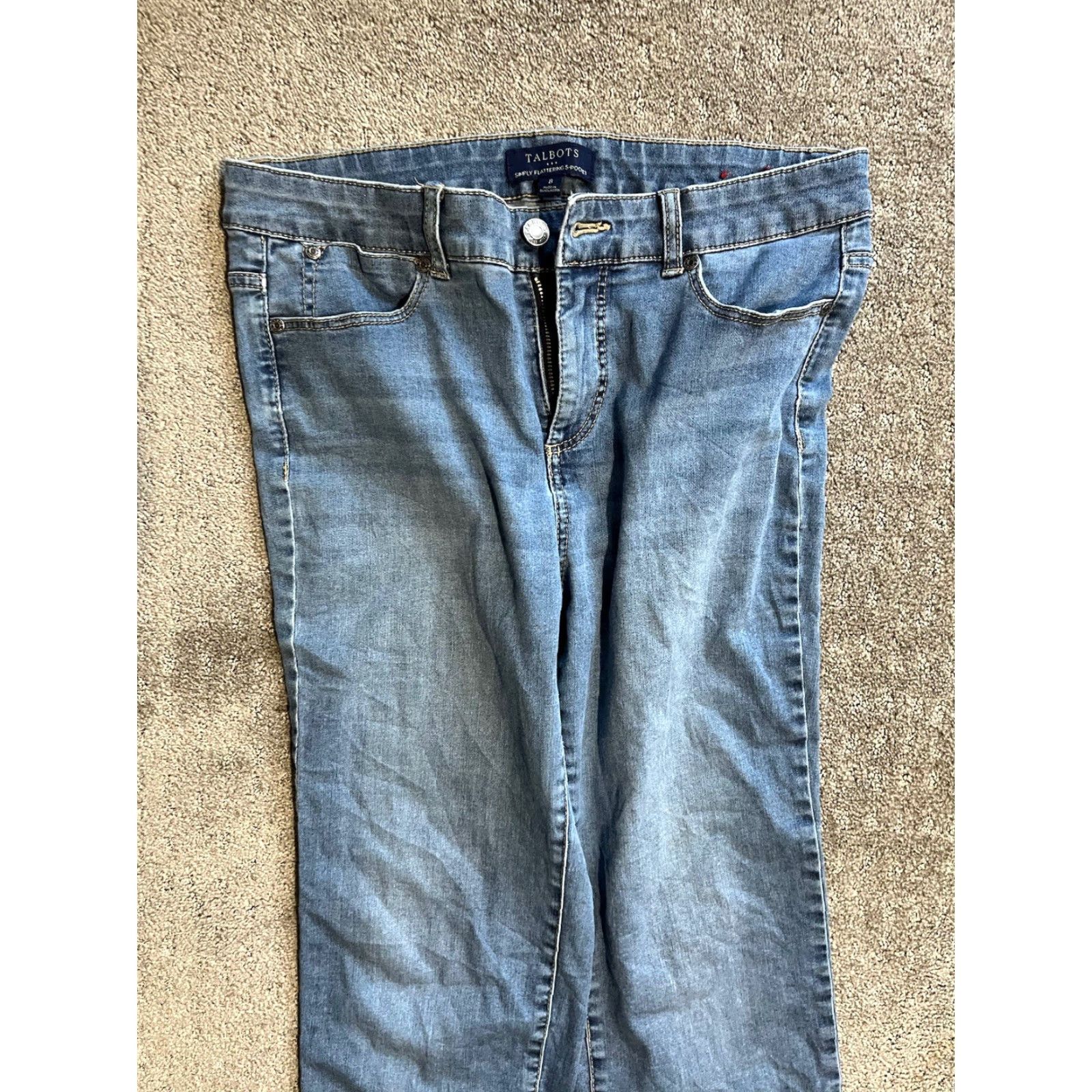 Talbots Talbots Jeans Womens 8 Blue Simply Flattering 5-Pocket Stretch Buttons At Hems Size 30" / US 8 / IT 44 - 2 Thumbnail
