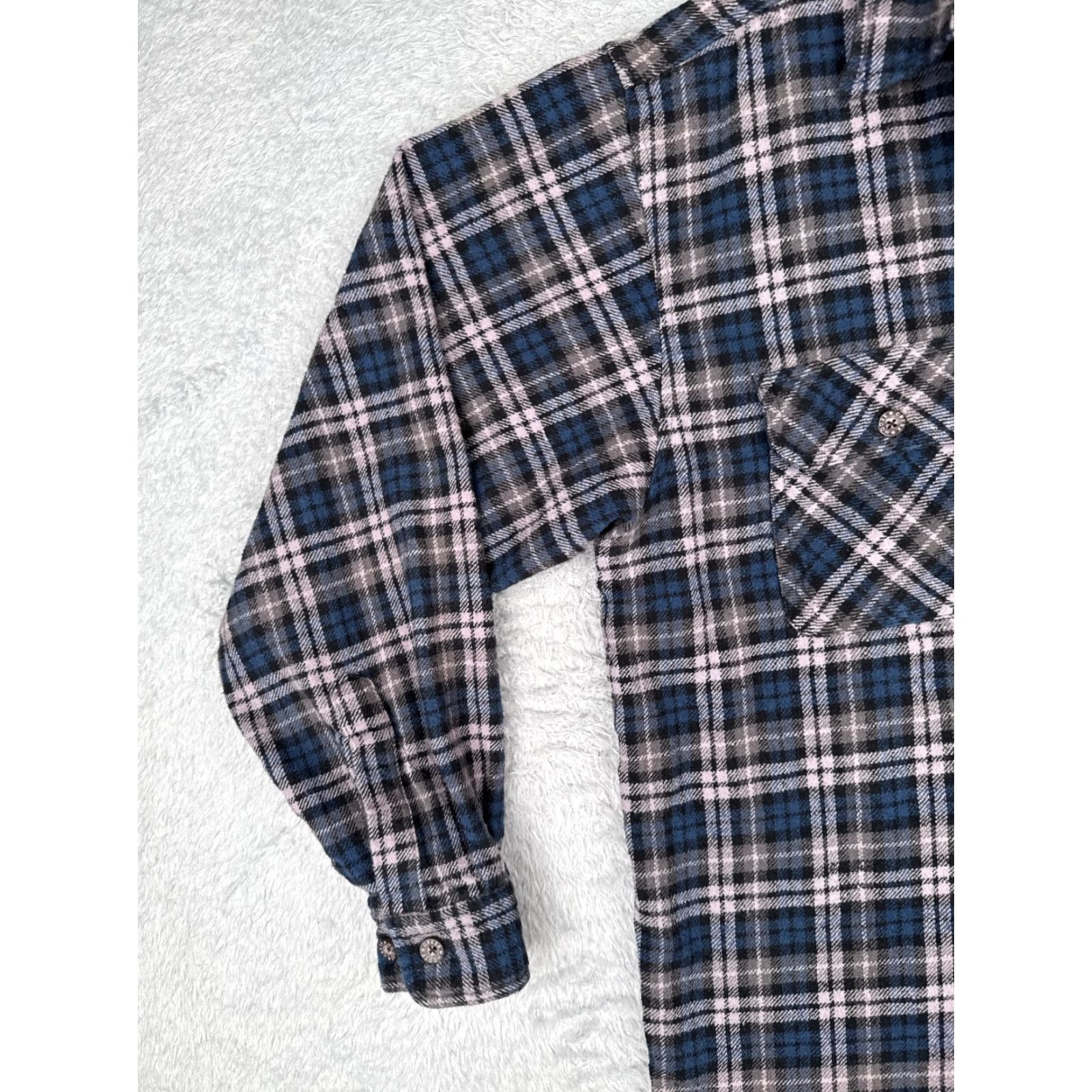 Vintage Moose Creek Shirt Men Large Blue Plaid Button-Up 100% Cotton Flannel Pocketed Casual Workwear Mens Size US L / EU 52-54 / 3 - 3 Thumbnail