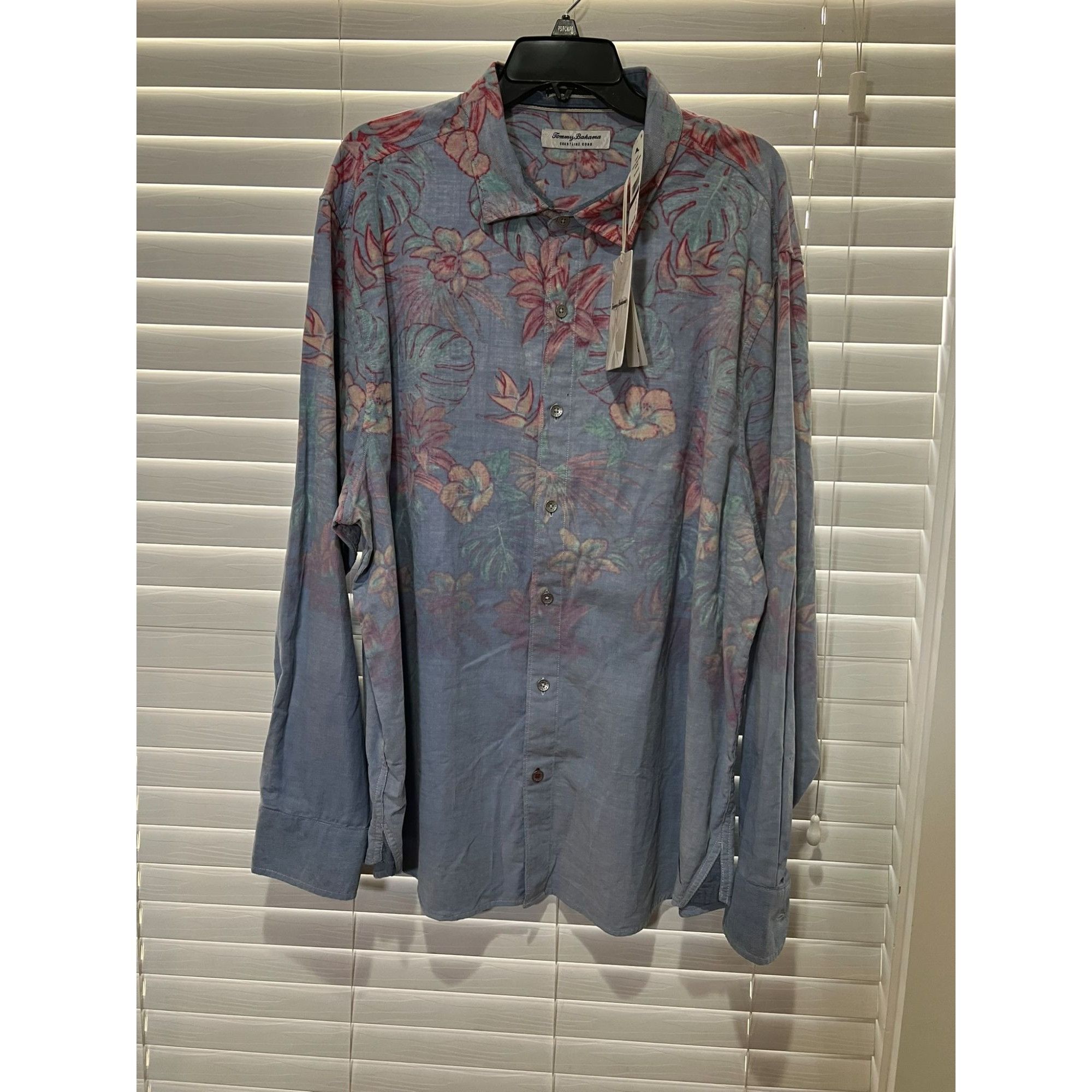 image of Tommy Bahama Continental Corduroy Long Sleeve Shirt NWT - Si in Blue, Men's (Size 2XL)