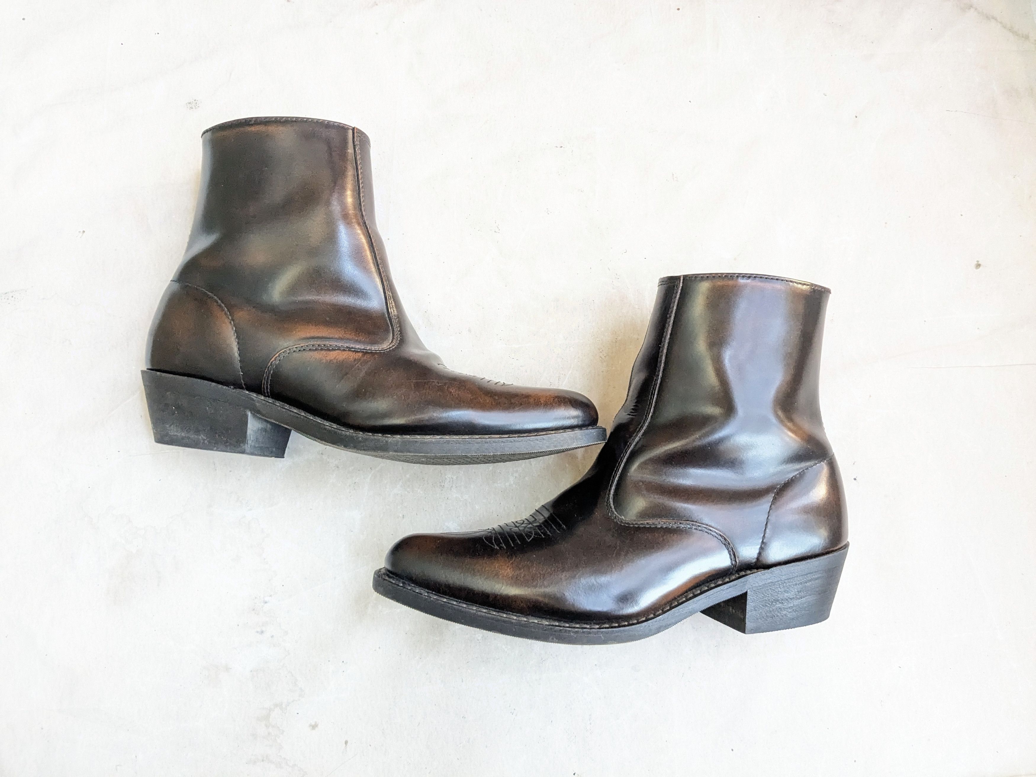 Genuine Leather Laredo Side Zip Boots Brown 11 Wide Leather Size US 11 / EU 44 - 1 Thumbnail