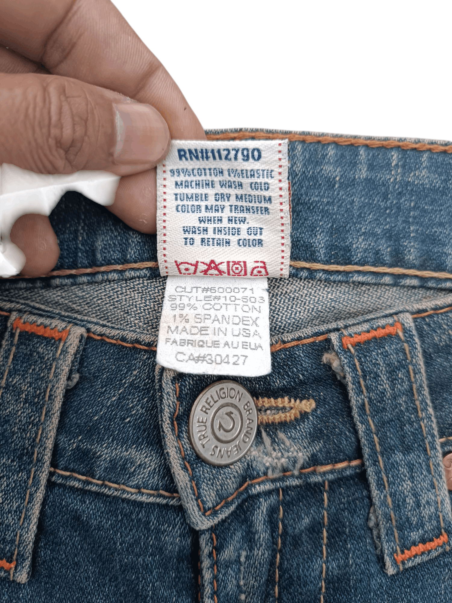 True Religion × Vintage VINTAGE FLARED TRUE RELIGION JOEY DISTRESSED DENIM TR018 Size US 27 - 12 Thumbnail