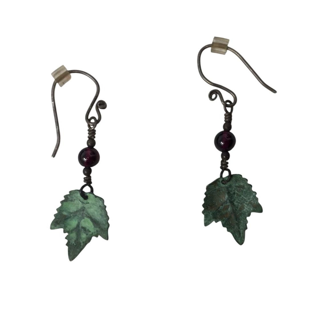 Other Women's Dangle Silver and Green Leaf Earrings Size ONE SIZE - 3 Thumbnail