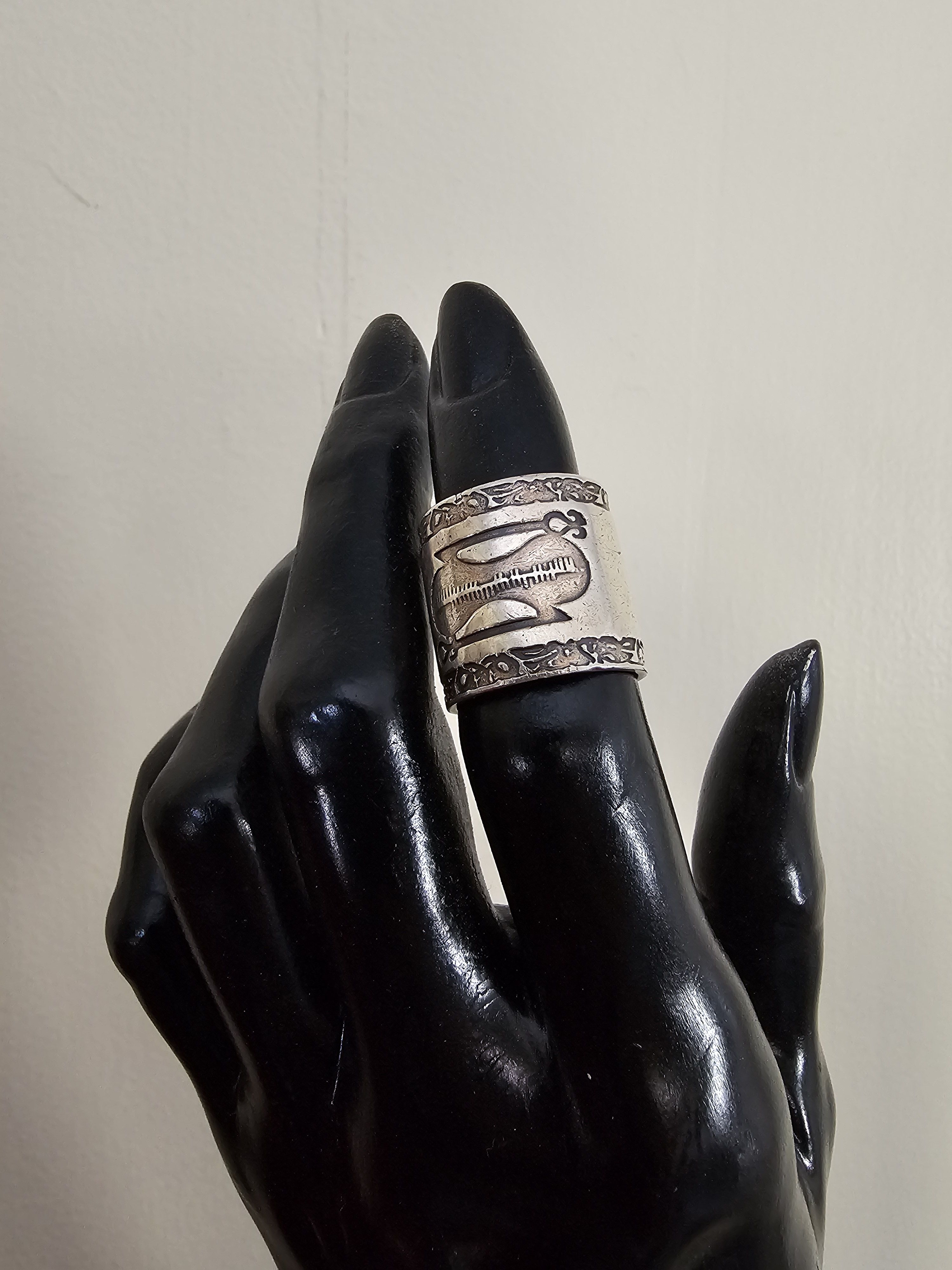image of Undercover Scab Ring in Silver, Men's
