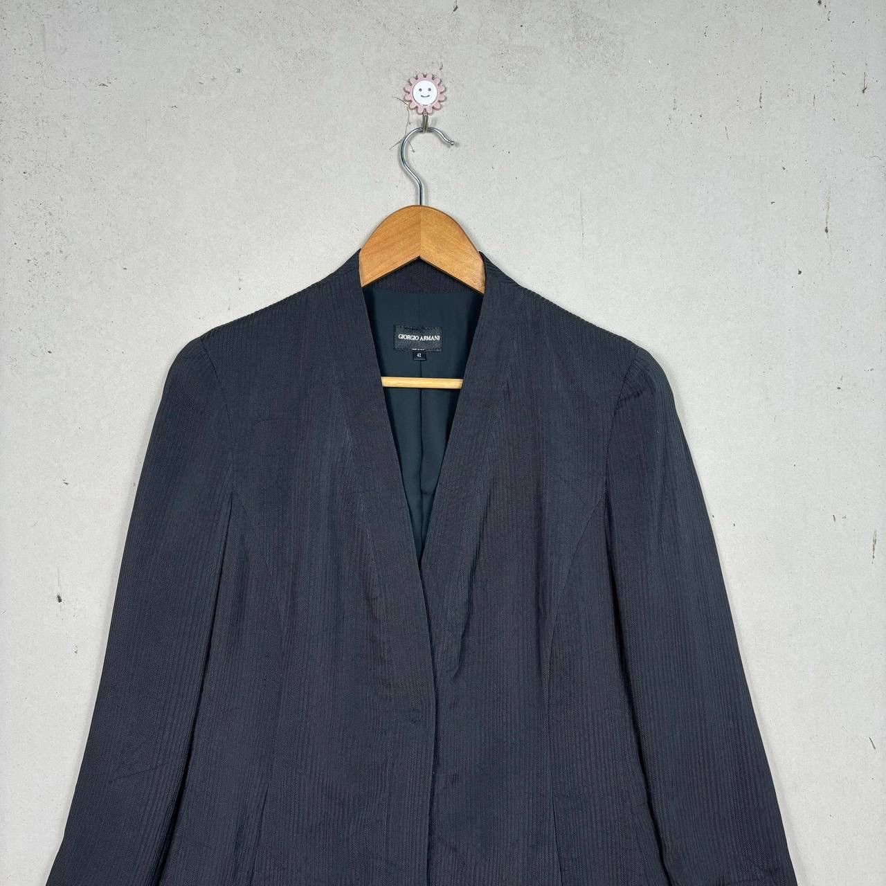 Giorgio Armani Vintage Giorgio Armani Black Textured Silk Blazer Jacket 42 Size M / US 6-8 / IT 42-44 - 3 Thumbnail