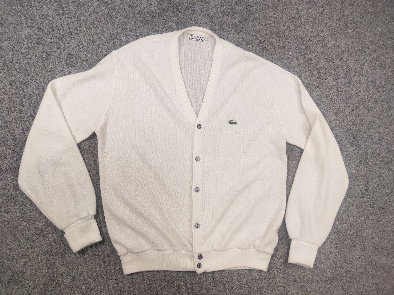 Lacoste Rare Vintage 80's Lacoste Izod Logo White Cardigan Sweater Size US XL / EU 56 / 4 - 2 Thumbnail