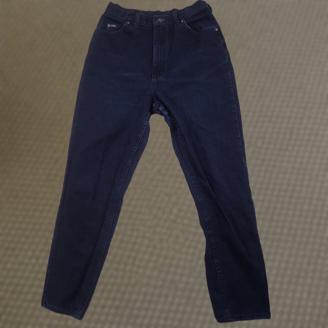 Lee VINTAGE Lee Jeans Womens 14 Dark Blue High Rise Relaxed Mom Tapered Denim 90s Size 36" / US 14 / IT 50 - 1 Thumbnail