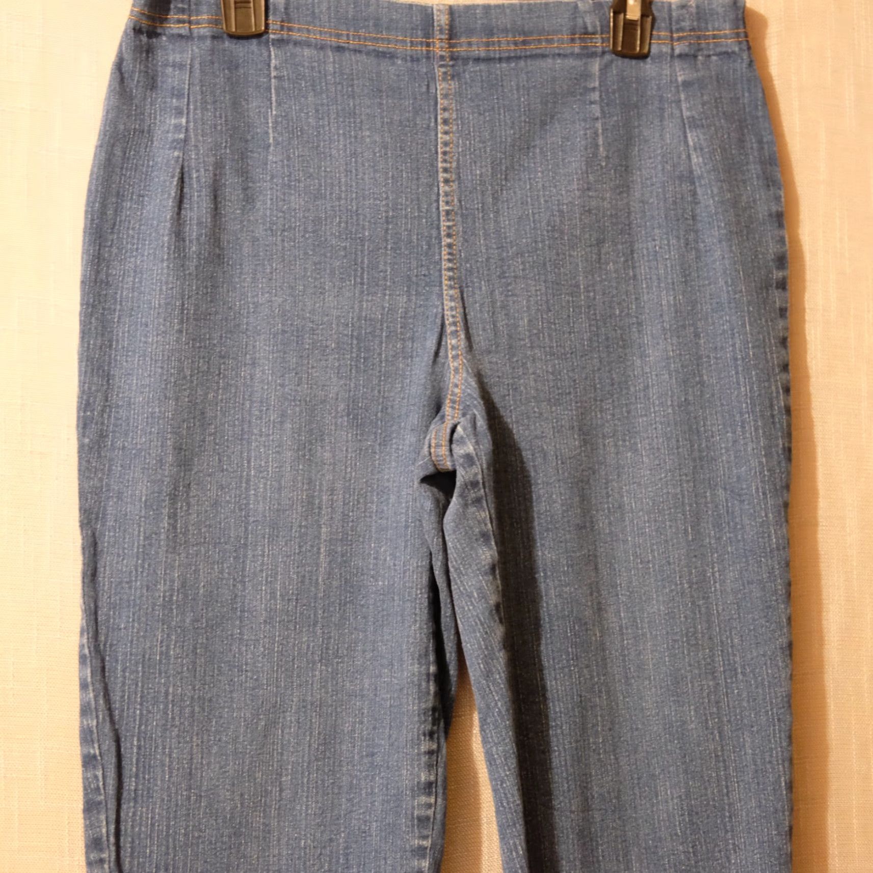 Vintage White Stag Jeans Capri Denim Blue Womens XL Regular Stretch Pocketless Casual City USA Preppy 90s? Size 40" / US 18 - 2 Thumbnail