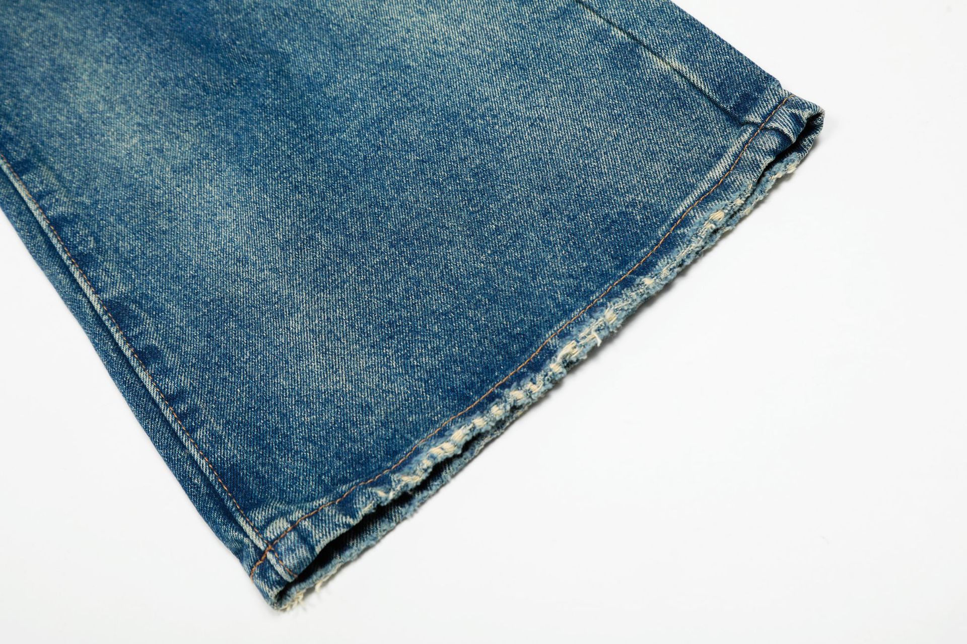Jean American men's retro gradient loose washed blue ripped jeans Size US 32 / EU 48 - 5 Thumbnail