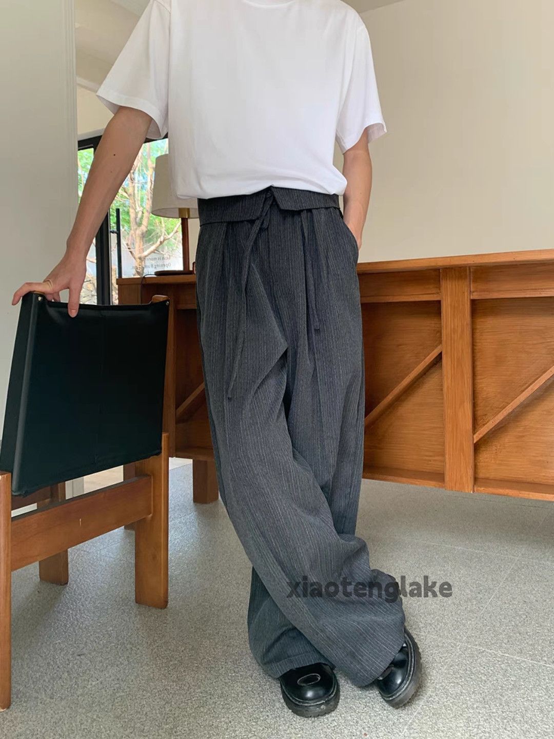 Designer Unisex utility loose baggy cleanfit yuppie pleated pants Size US 32 / EU 48 - 1 Thumbnail