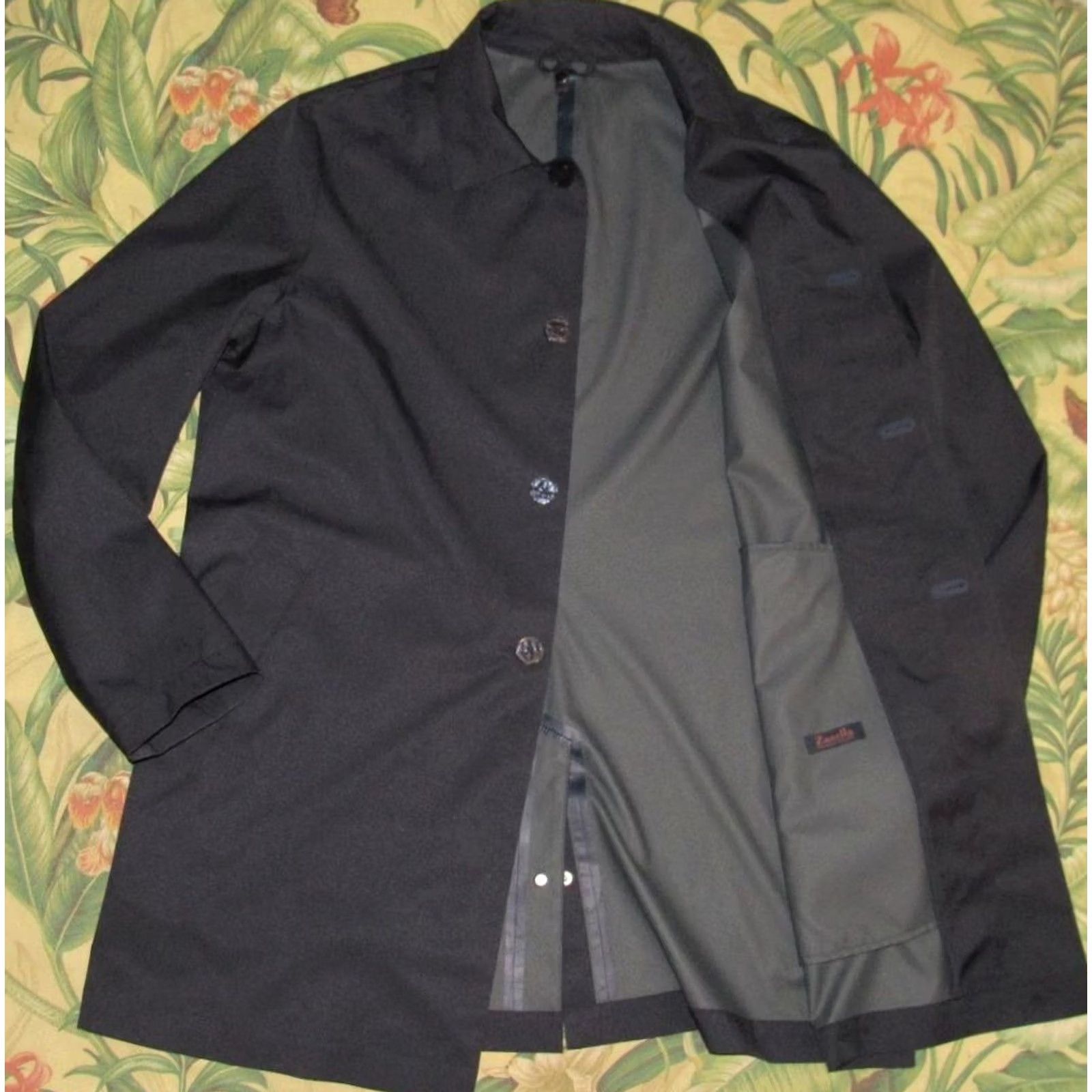 Zanella ZANELLA Navy Blue Polyester Rain Coat Jacket Made In Italy XL Mens Jacket XL Navy Blue Polyester Rain Coat Zanella XL Mens Size US XL / EU 56 / 4 - 4 Thumbnail