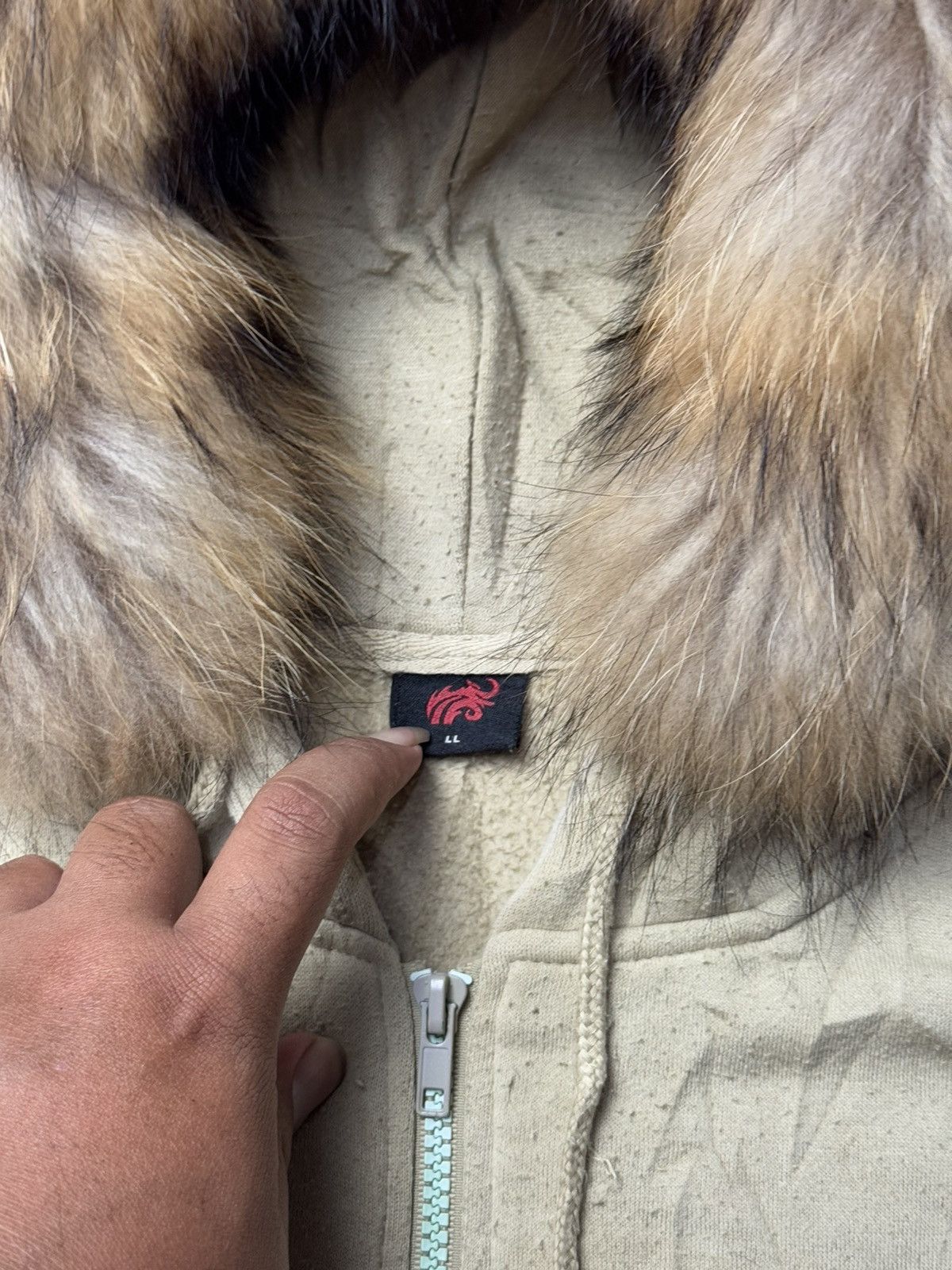 If Six Was Nine × Japanese Brand × Le Grande Bleu (L.G.B.) Fur Hoodie Poem Dragon Glittier Burst Heats Japanese Size US L / EU 52-54 / 3 - 7 Thumbnail