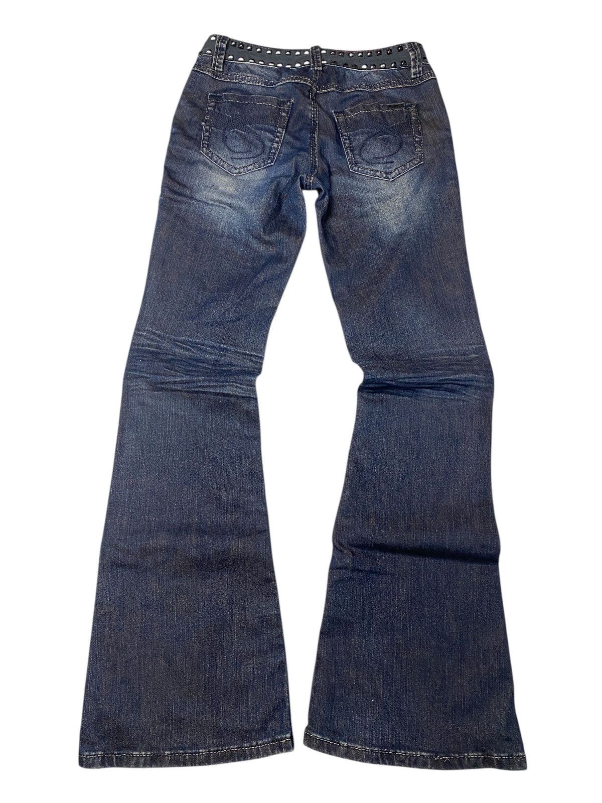 If Six Was Nine 2000's Veromoda Seawash Punk Studded Bootcut Jeans Size US 26 / EU 42 - 2 Thumbnail