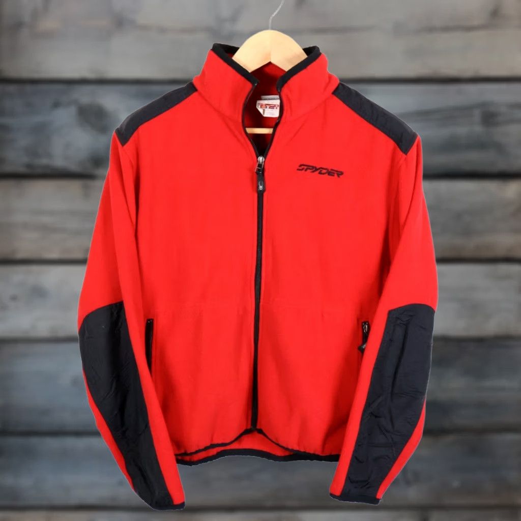 Spyder Spyder Men's Medium Red Black Fleece Jacket Zip Up Bomber Outdoor Ski Unlined Casual Shirt? Size US M / EU 48-50 / 2 - 1 Thumbnail