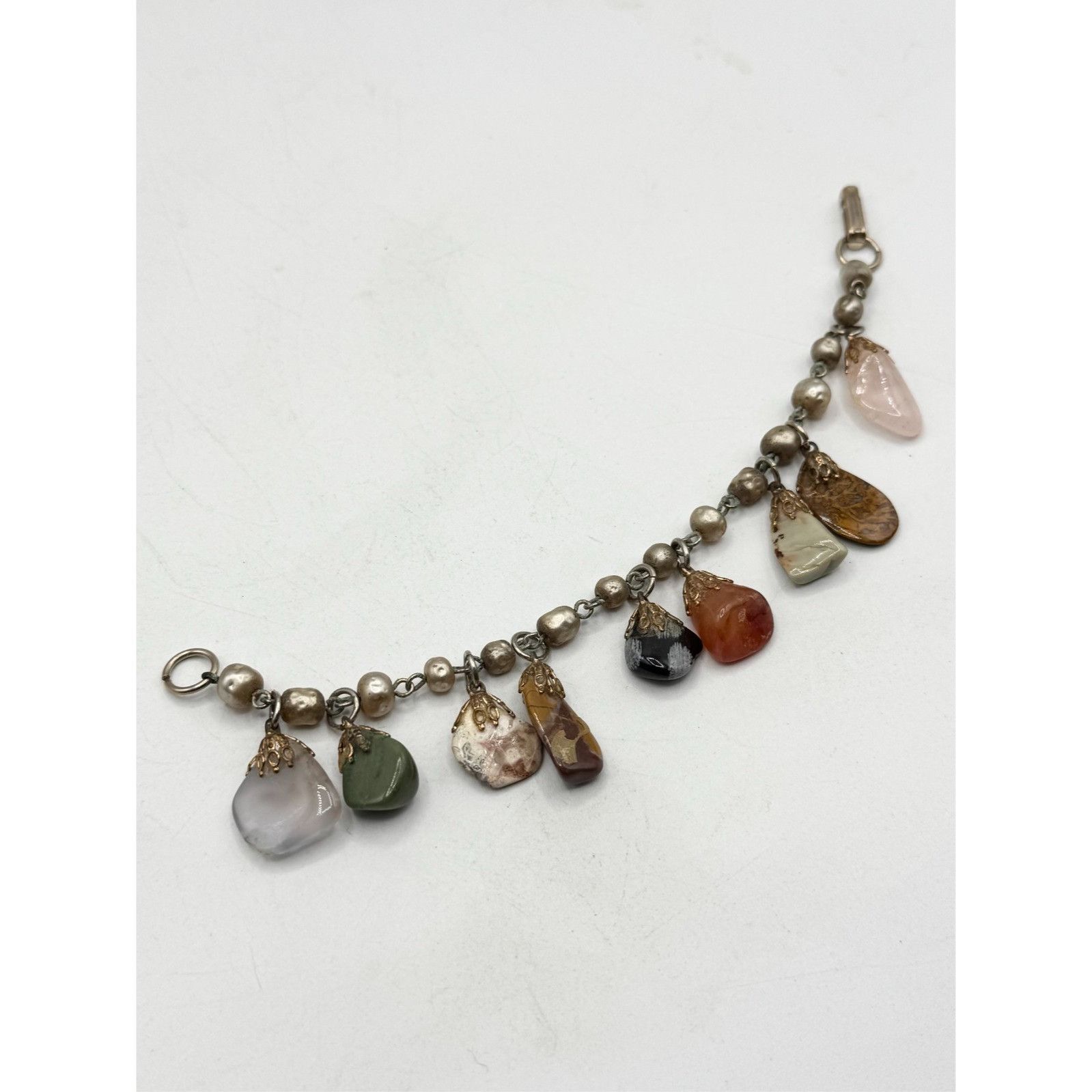 Vintage Vintage stone and pearl chain charm bracelet Size ONE SIZE - 3 Thumbnail