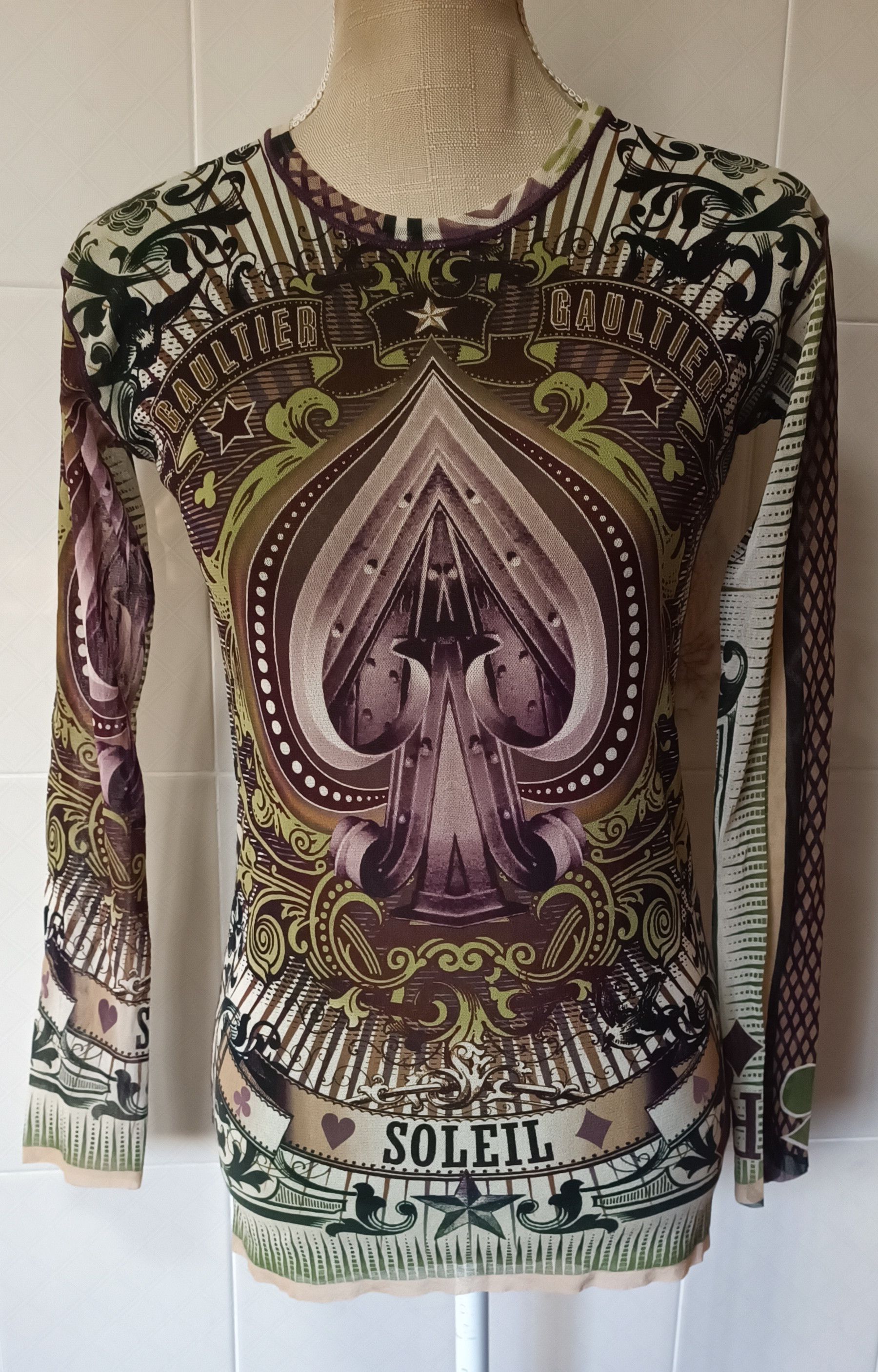 Jean Paul Gaultier 2000's - Poker nylon mesh top Size US S / EU 44-46 / 1 - 1 Thumbnail