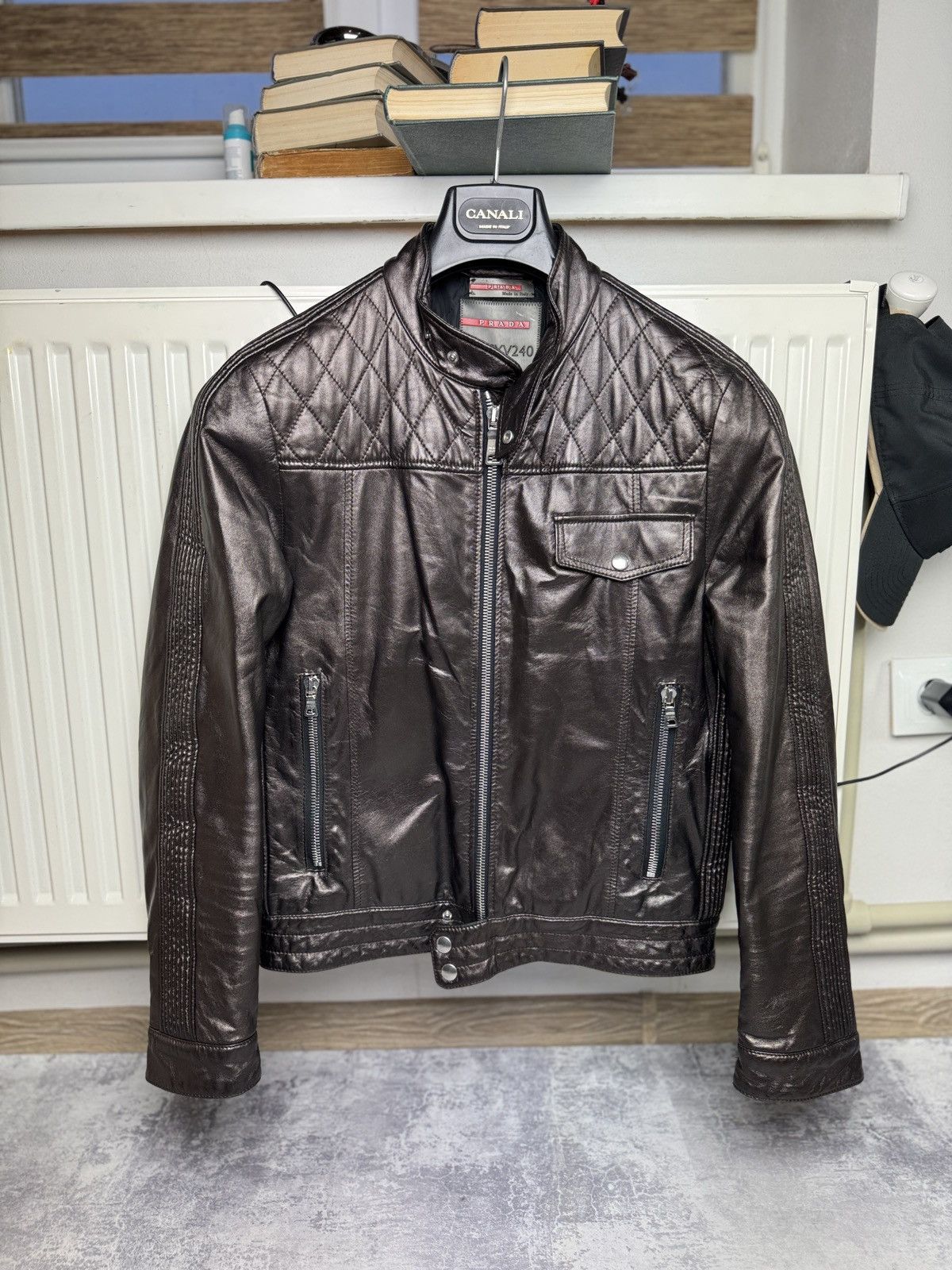 Prada Prada Runway Leather Racing Moto Rider Bomber Y2K Jacket | Grailed