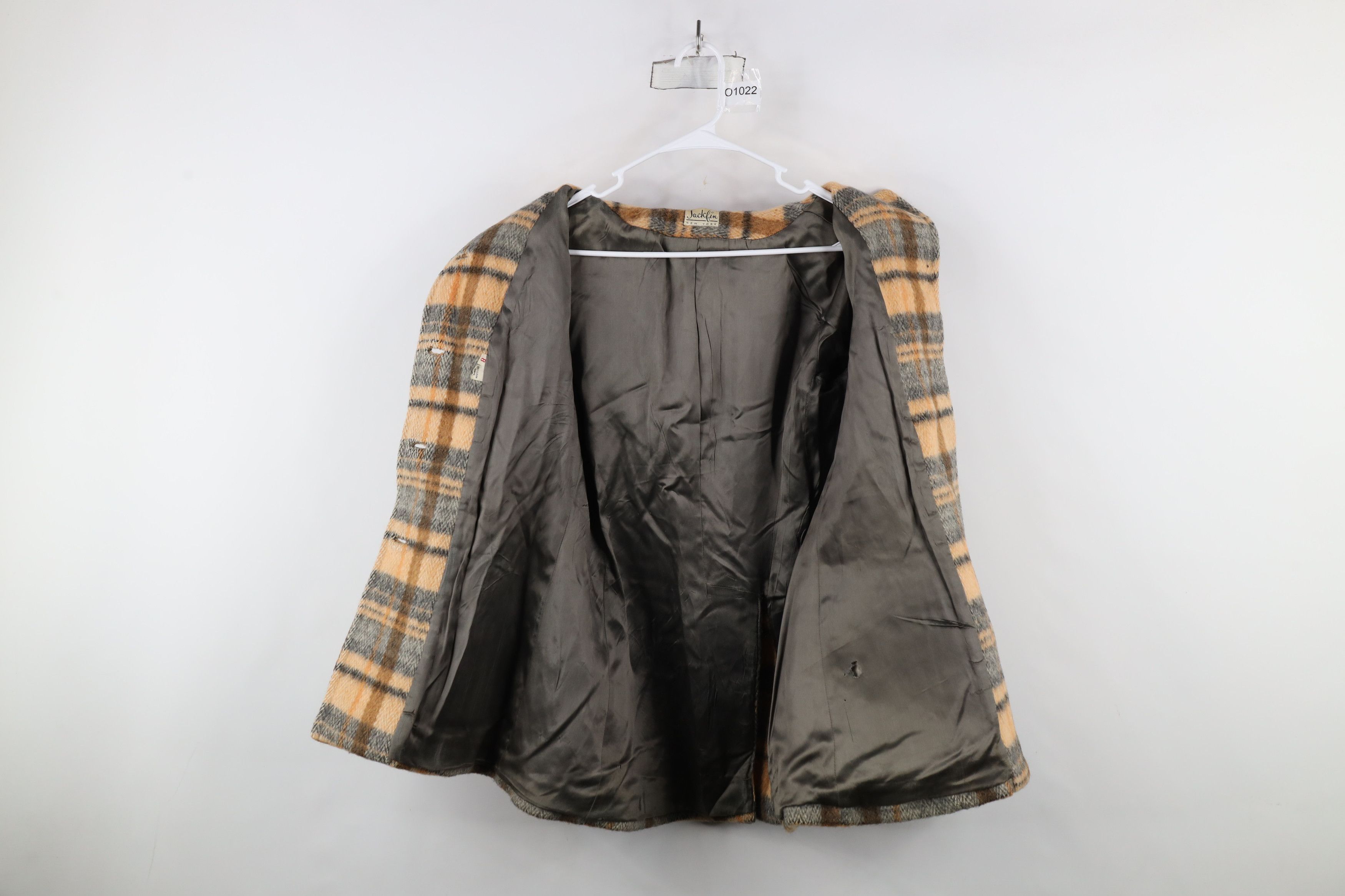 Vintage Vintage 60s Rockabilly Wool Collared Jacket Coat Plai USA Size M / US 6-8 / IT 42-44 - 13 Thumbnail