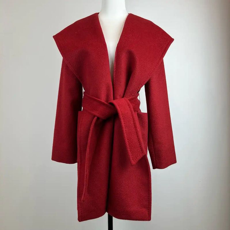 Max Mara MaxMara Red Wool Blend Women's Coat 0089 Size S / US 4 / IT 40 - 1 Thumbnail