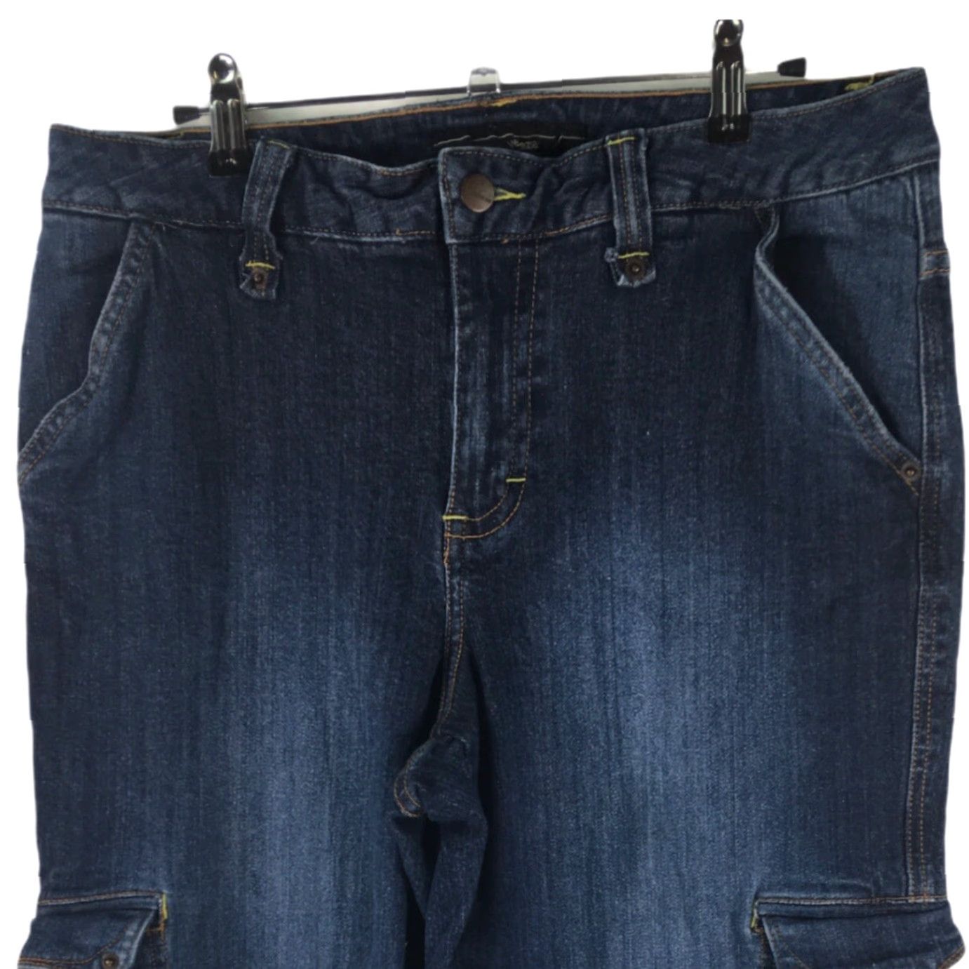 Vintage VINTAGE? No. Veezia Cropped Jeans Denim Blue 32x23.5 Size 14 Women High Rise Regular Cropped 23.5 in 98% Cotton 2% Spandex Womens Size 36" / US 14 / IT 50 - 6 Thumbnail