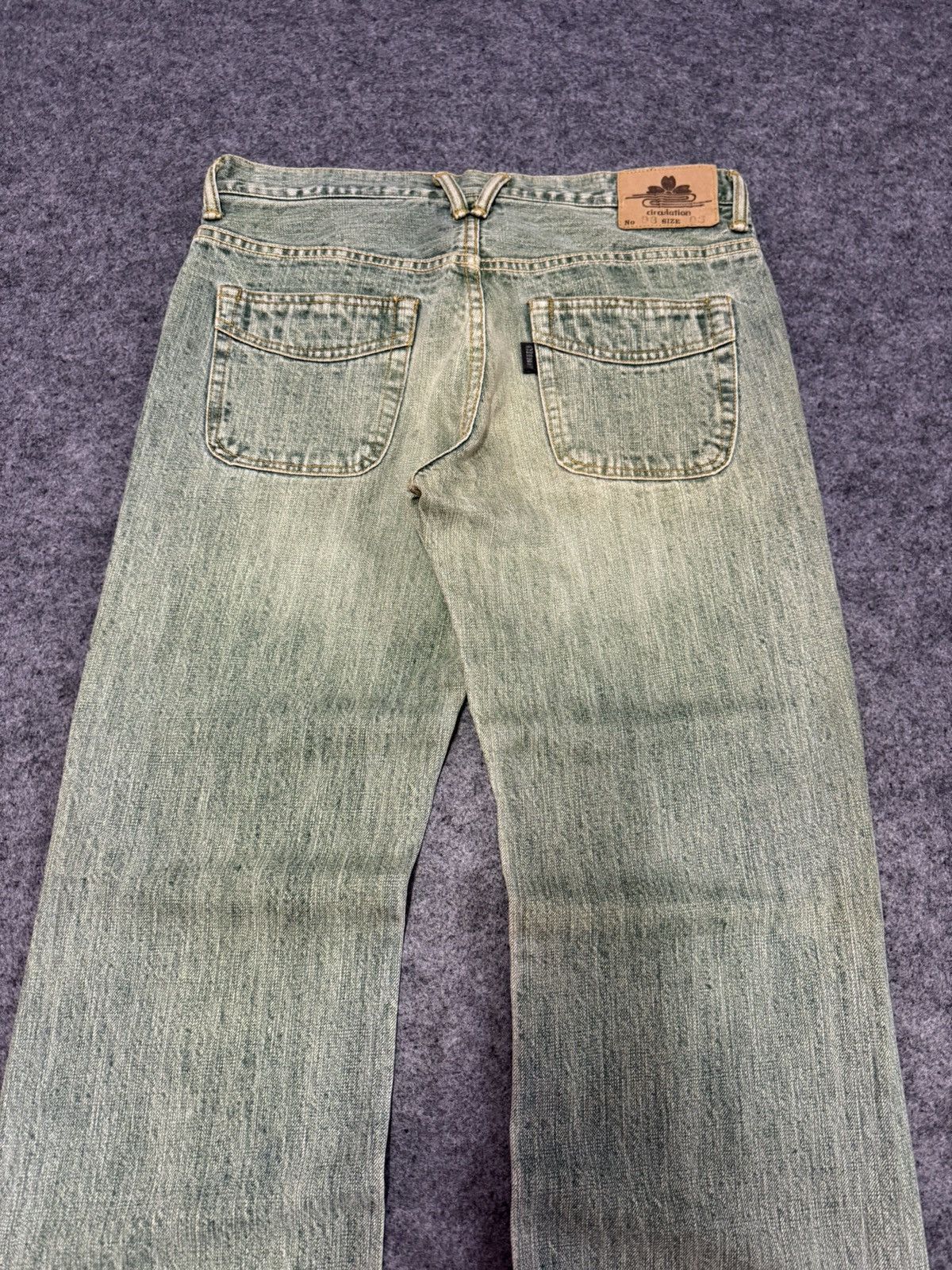 Blue Blue Japan × Hoodlamb × Japanese Brand Circulation Japan Hemp denim blend Weed Dyed Flared Jeans Size US 32 / EU 48 - 10 Thumbnail