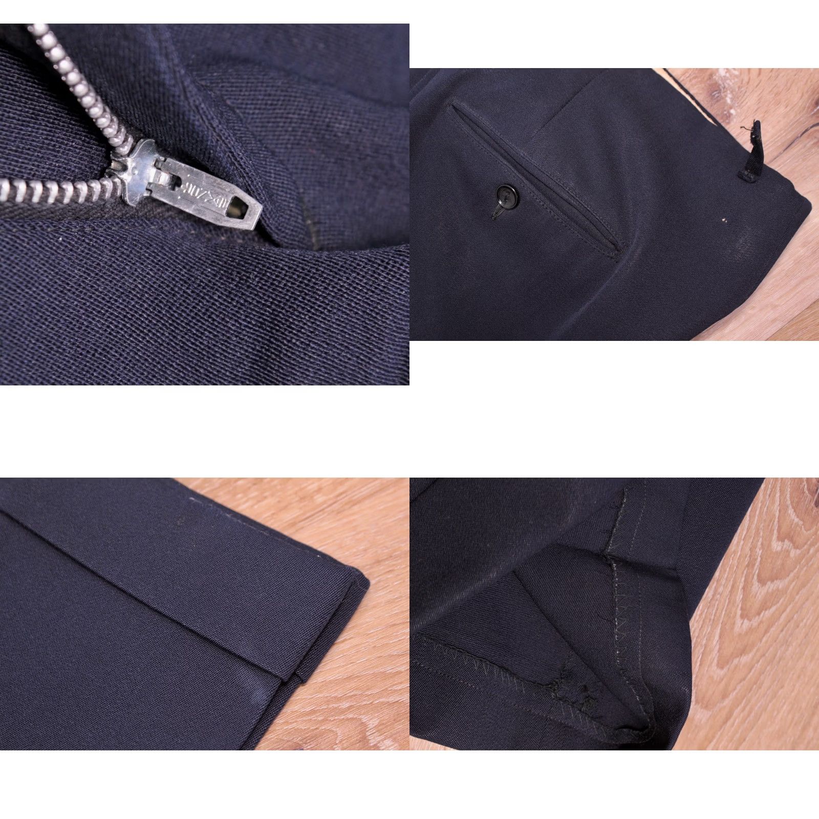 Vintage VINTAGE 50s Wool Suit Navy Blue 3 Button M Mens Size 40R - 10 Thumbnail