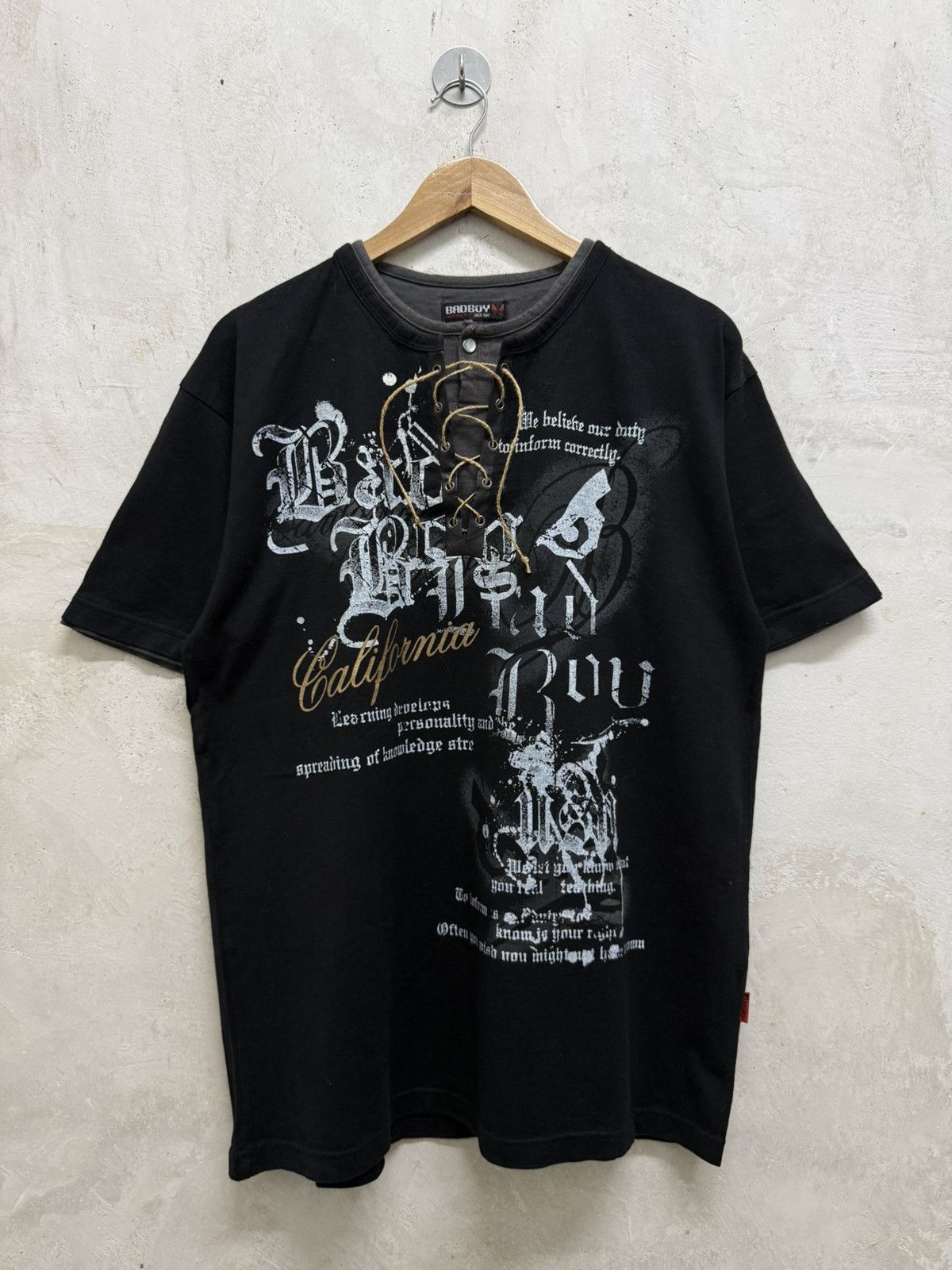 14th Addiction 2000s Bad Boy Poem Double Layer Gothic Laces Tees Size US L / EU 52-54 / 3 - 1 Thumbnail