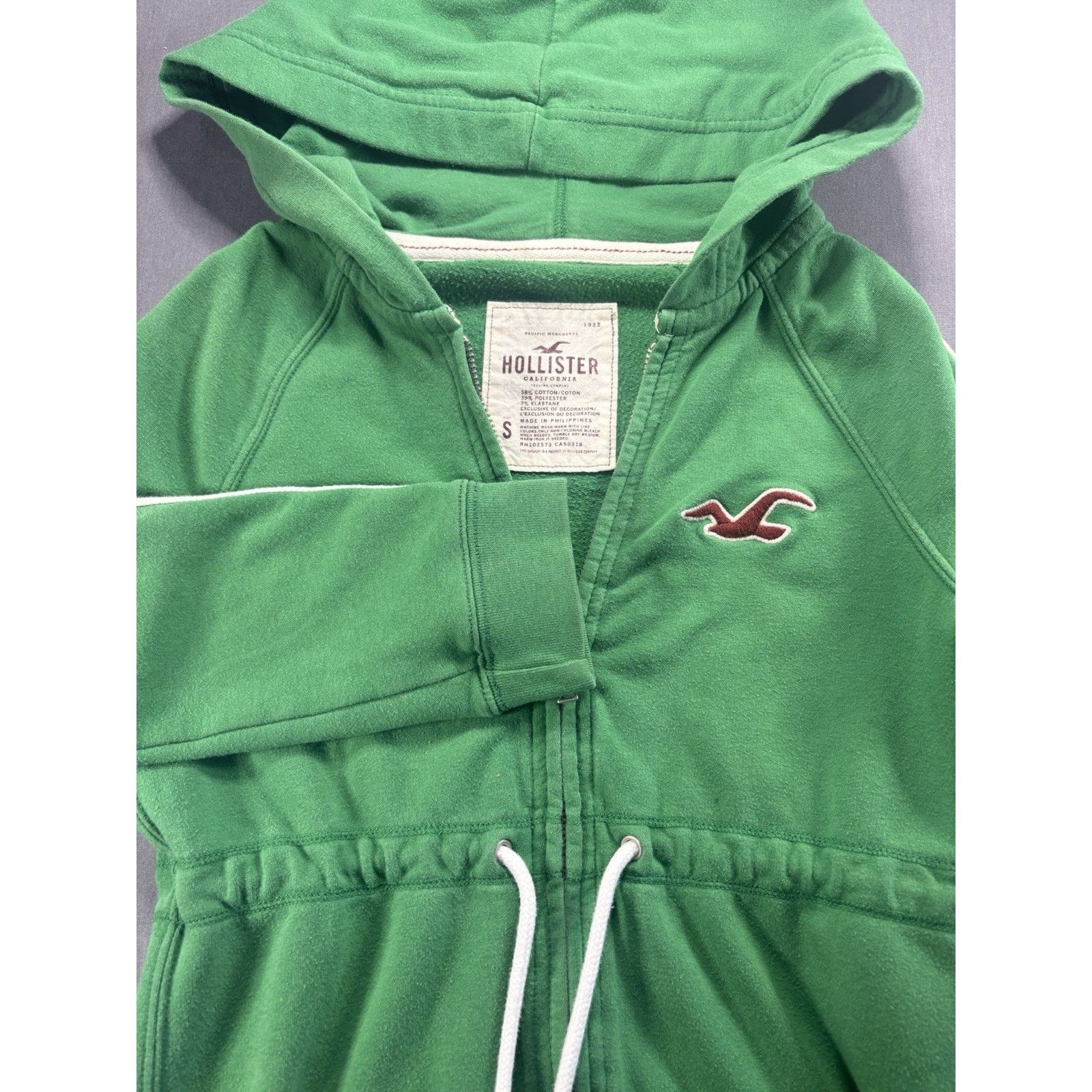 Hollister Y2K Hollister Full Zip Hoodie Women S Drawstring Waist Green Size S / US 4 / IT 40 - 1 Thumbnail