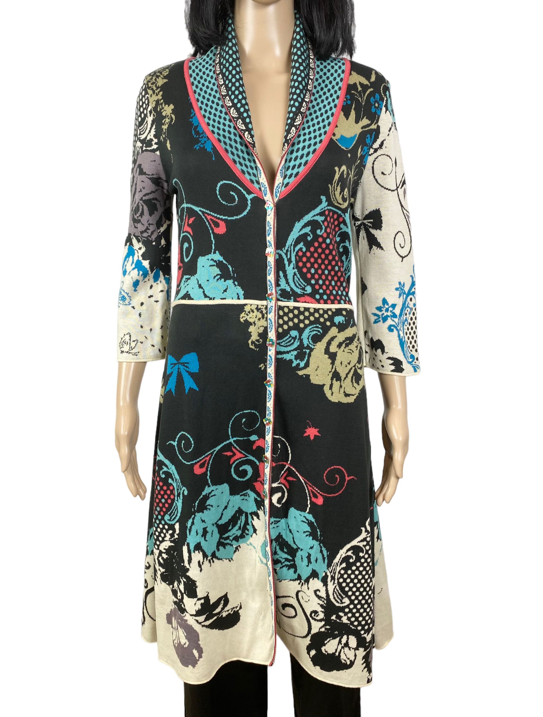Designer IVKO woman knit printed coat size S Size S / US 4 / IT 40 - 3 Thumbnail