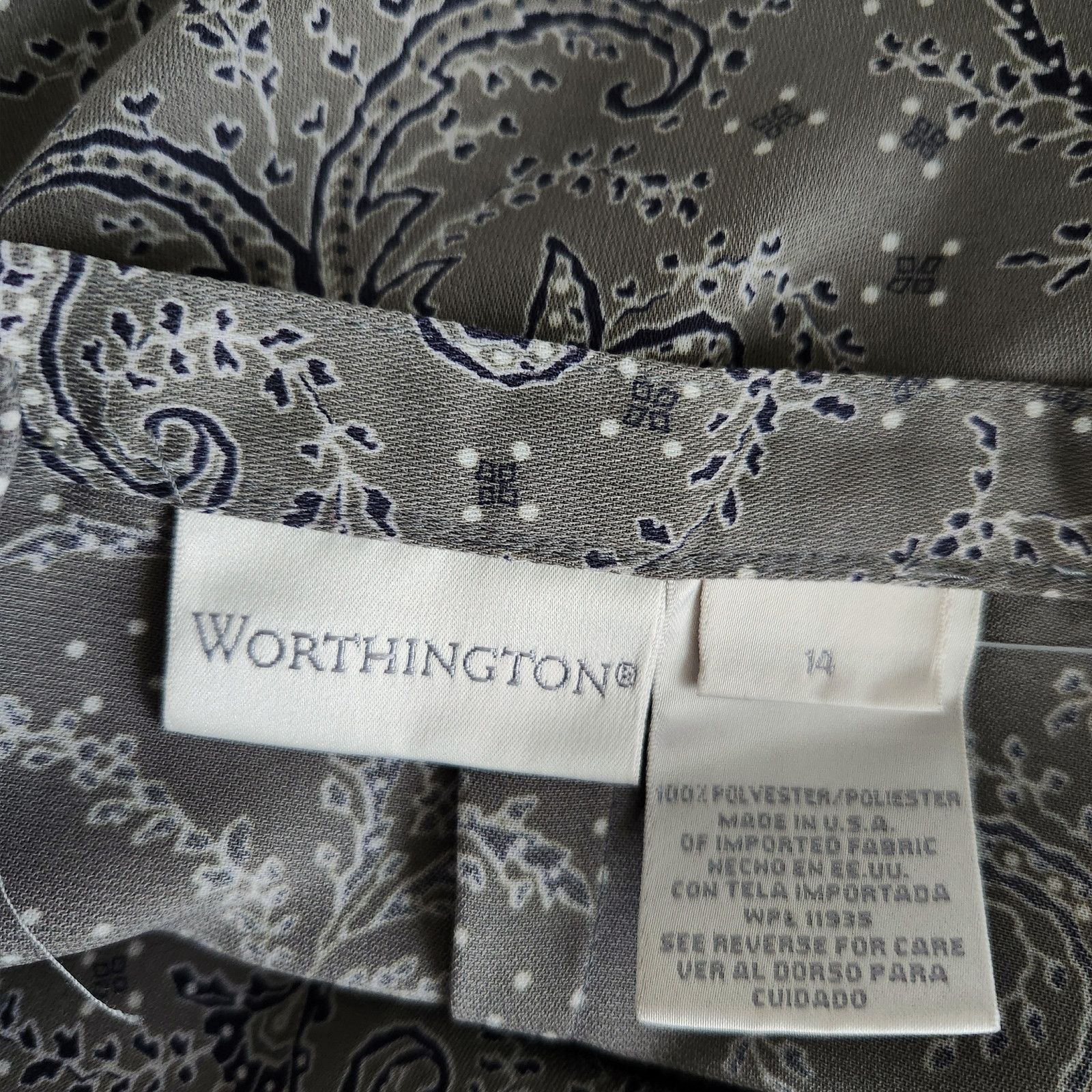 Vintage Vintage Worthington Gray Paisley Whimsigoth Midi Skirt 8 Size 30" / US 8 / IT 44 - 7 Thumbnail