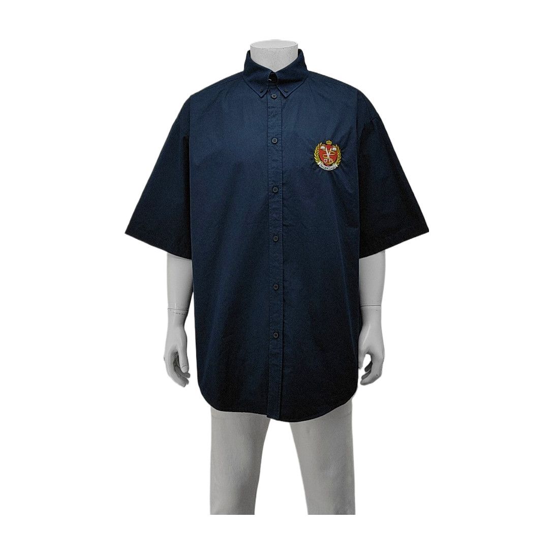 Balenciaga Balenciaga Crest Embroidered Shirt Size M Size US M / EU 48-50 / 2 - 1 Thumbnail
