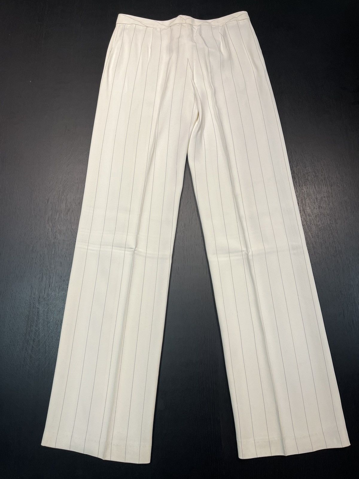 Moncler × Vintage Moncler Ladies’ White Pinstriped Cotton Trouser Pants Size 30" / US 8 / IT 44 - 8 Thumbnail